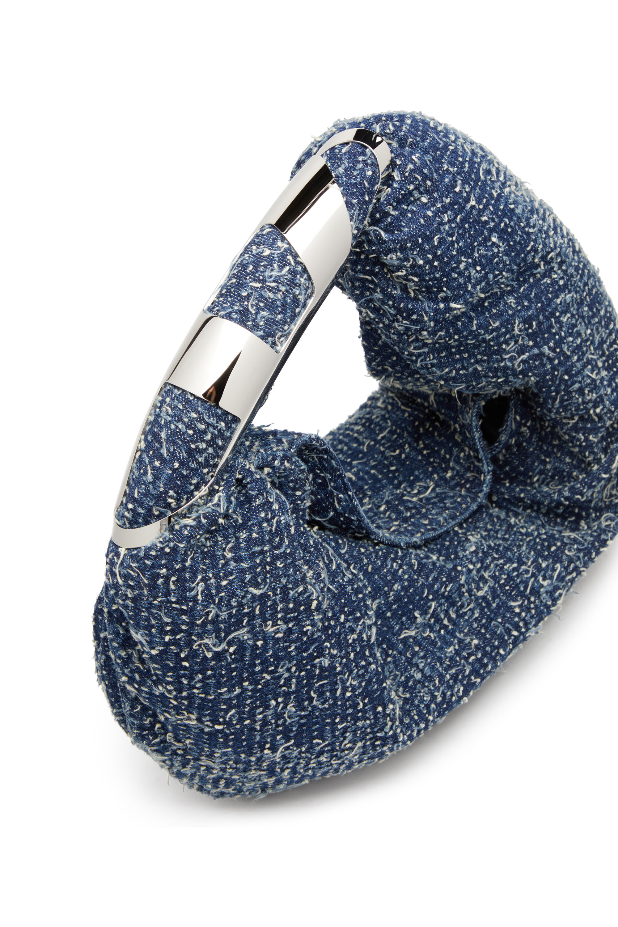 Diesel - GRAB-D HOBO S, Woman's Grab-D S-Hobo bag in boucl&eacute; denim in Blue - 6