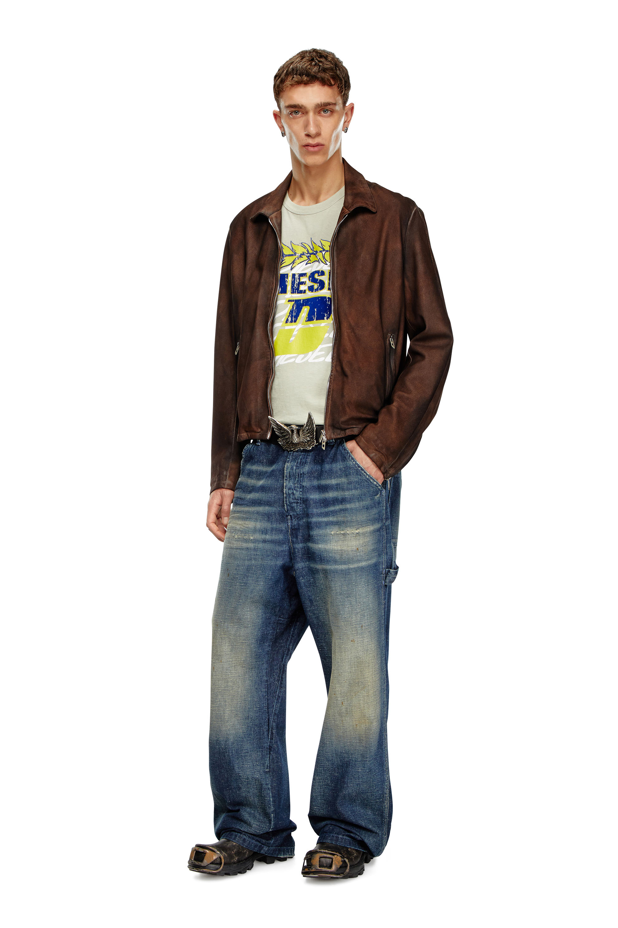 Diesel - Relaxed Jeans D-Livery 09J91 Homme, Bleu Foncé - Image 2