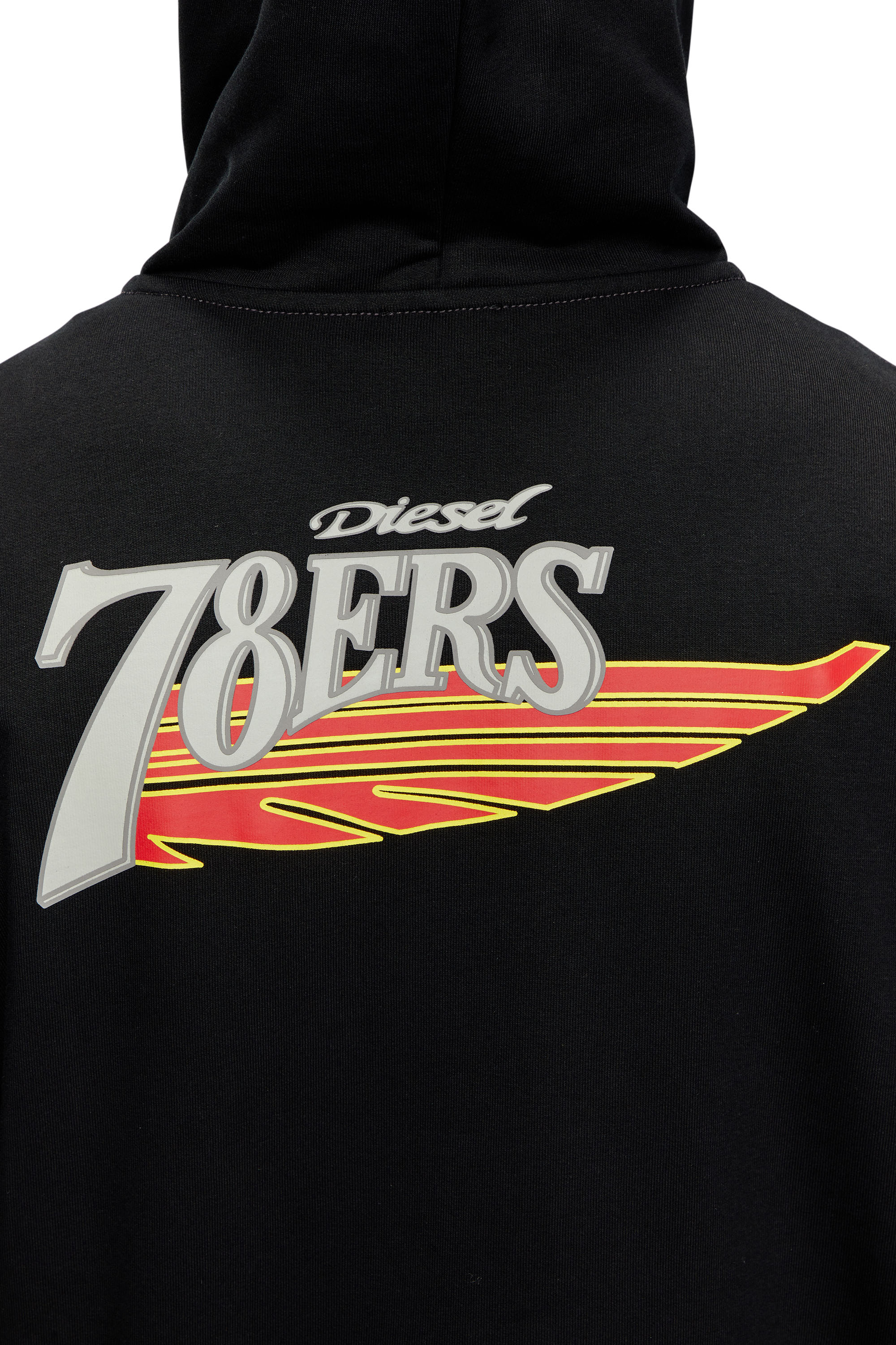 Diesel - S-GINN-HOOD-ZIP-K12, Man's Zip-up hoodie with collegiate graphics in Black - 5