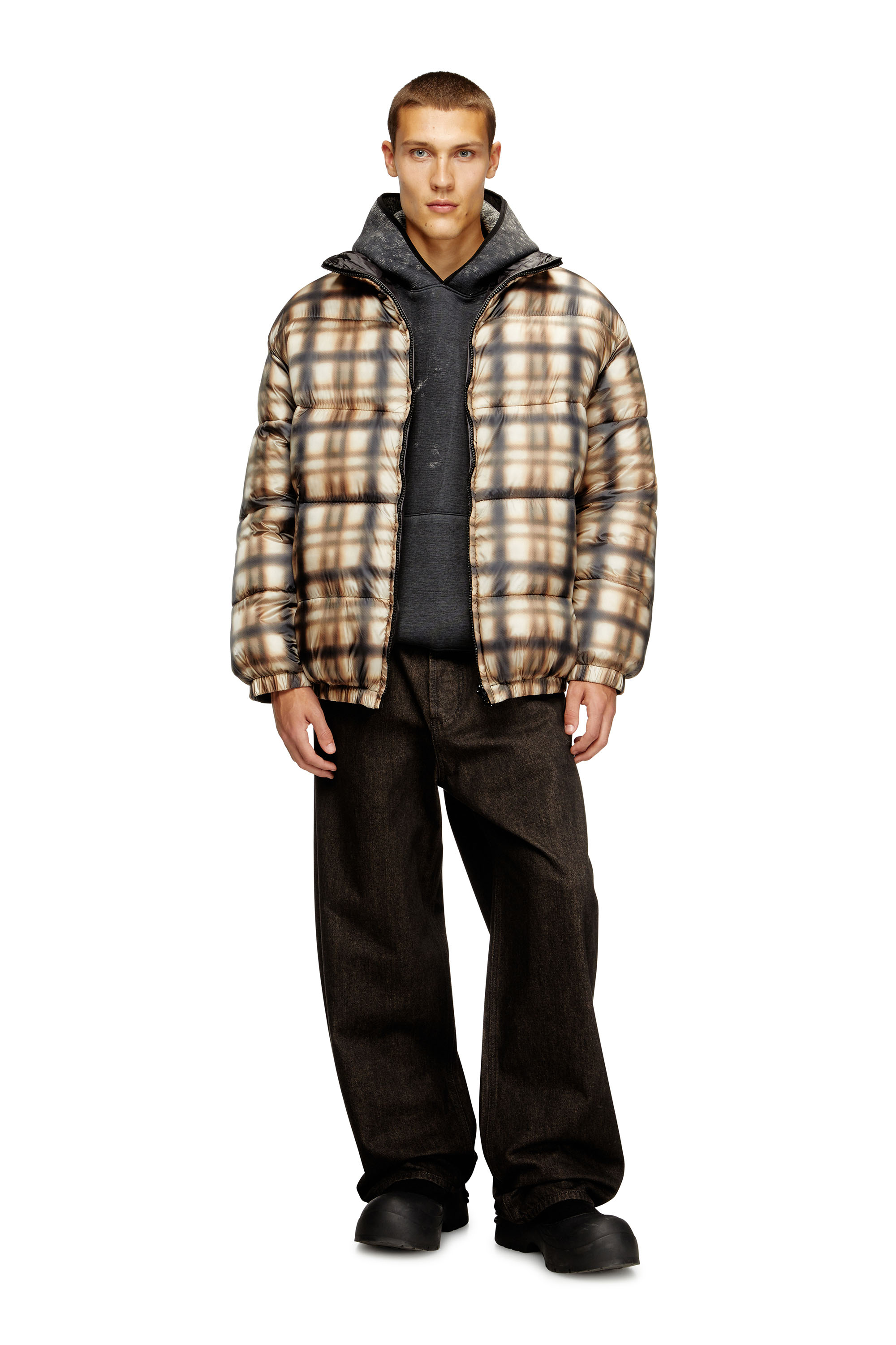 Diesel - W-BOURBON-ENBM, Blouson aviateur réversible matelassé Homme in Polychrome - 1