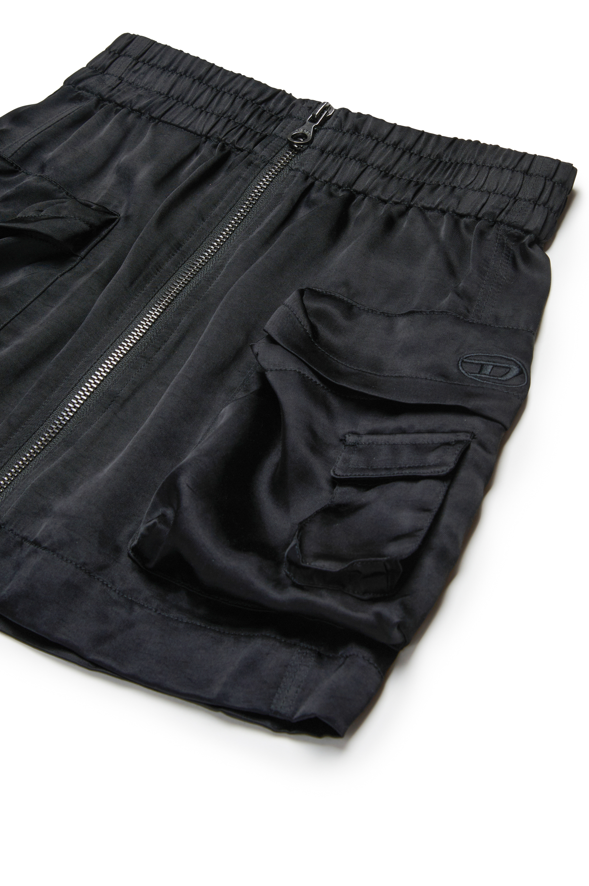 Diesel - GOMIRTYS, Jupe cargo brillante Femme in Noir - 3