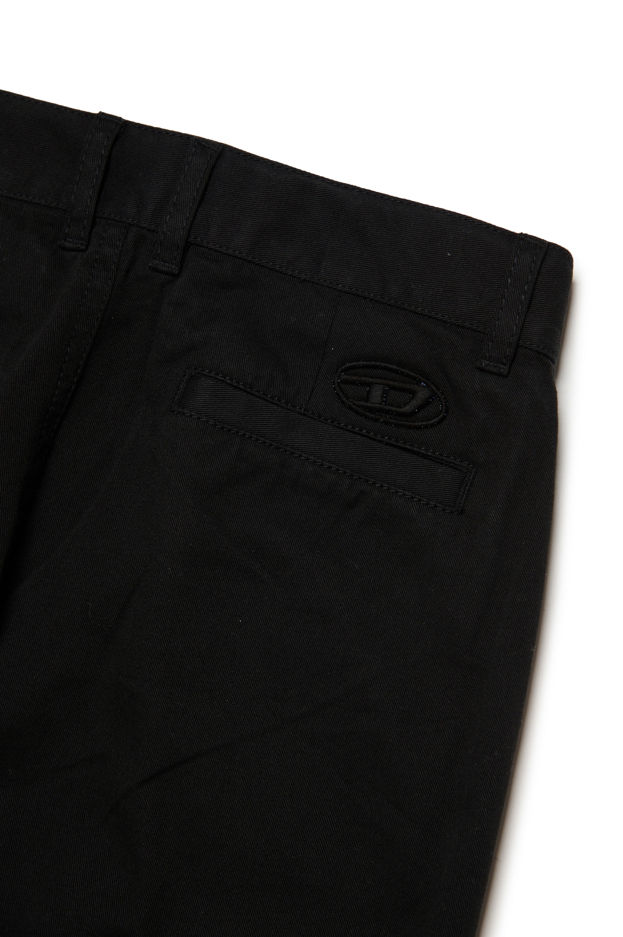 Diesel - PBAS, Homme Pantalon chino en coton avec broderie Oval D in Noir - Image 3