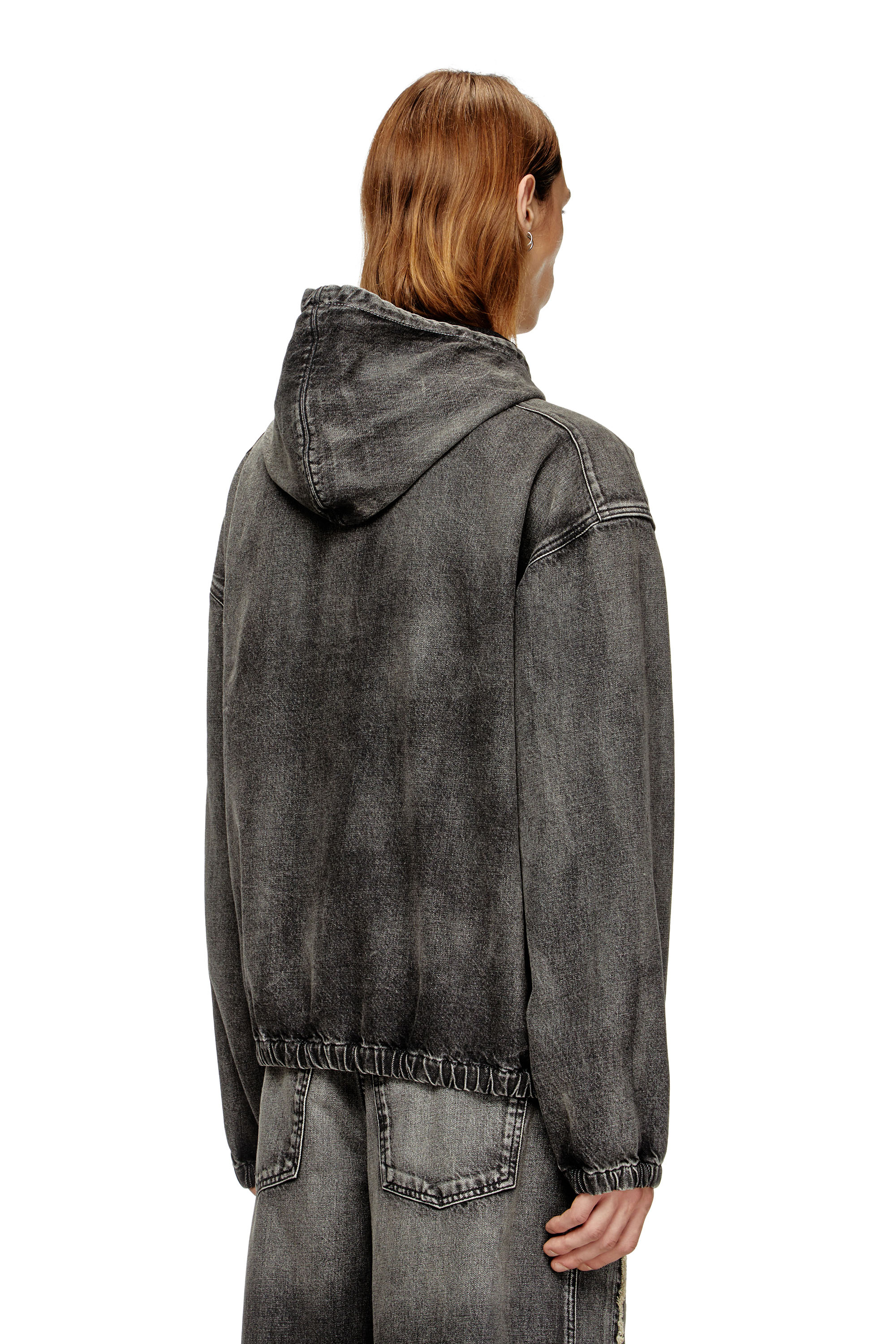 Diesel - THUGJACK, Veste à capuche en denim délavé Mixte in Noir - 4