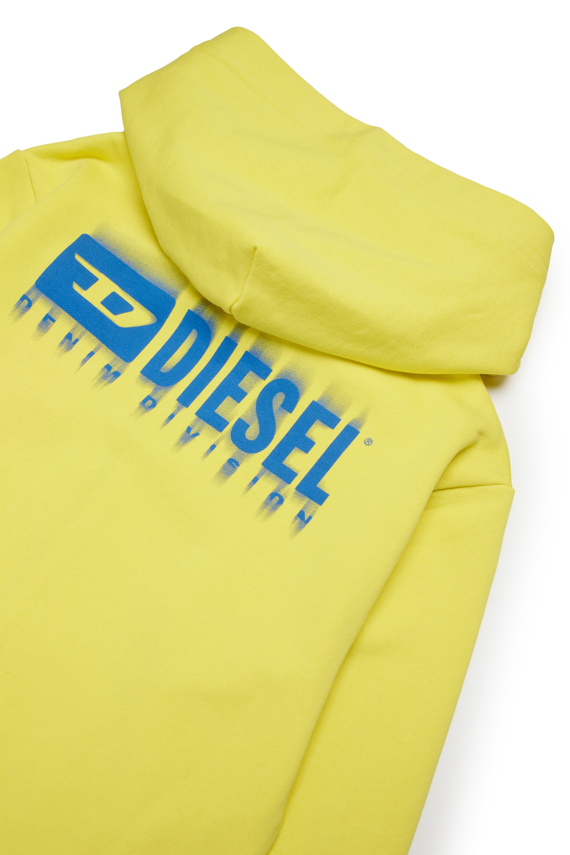 Diesel - SVOUGZIP OVER, Sweat-shirt à capuche zippé avec logo taché Homme in Jaune - 4