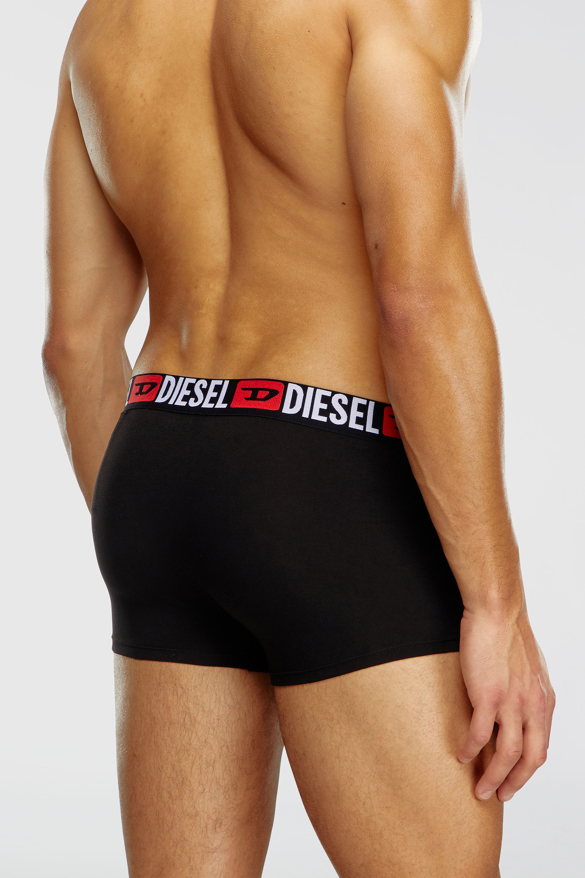 Diesel - UMBX-DAMIENTHREEPACK, Lot de trois boxers avec taille orn&eacute;e du logo sur toute la surface Homme in Noir - 4
