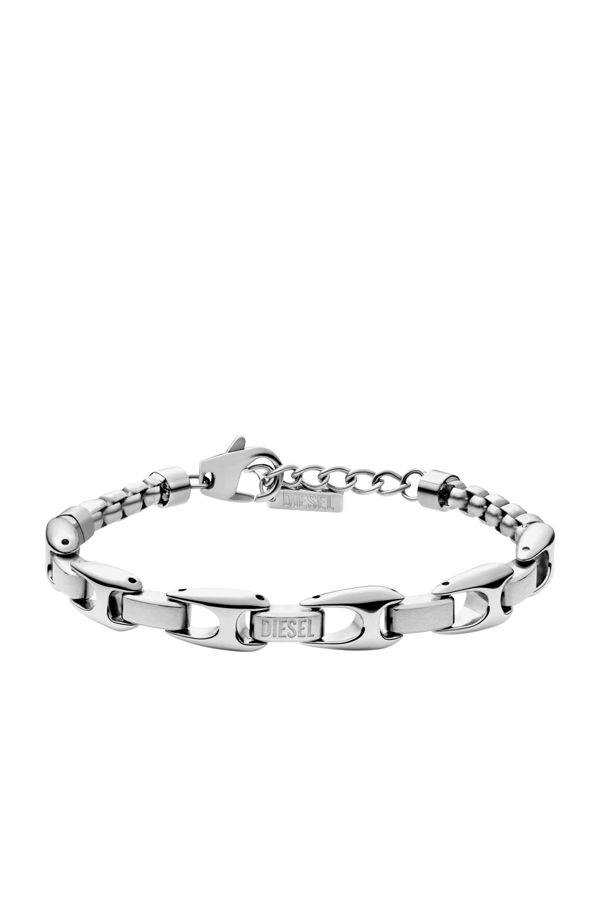Diesel - DX1633040 JEWELLERY, Bracelet chaîne en acier inoxydable Mixte in Gris argenté - 1