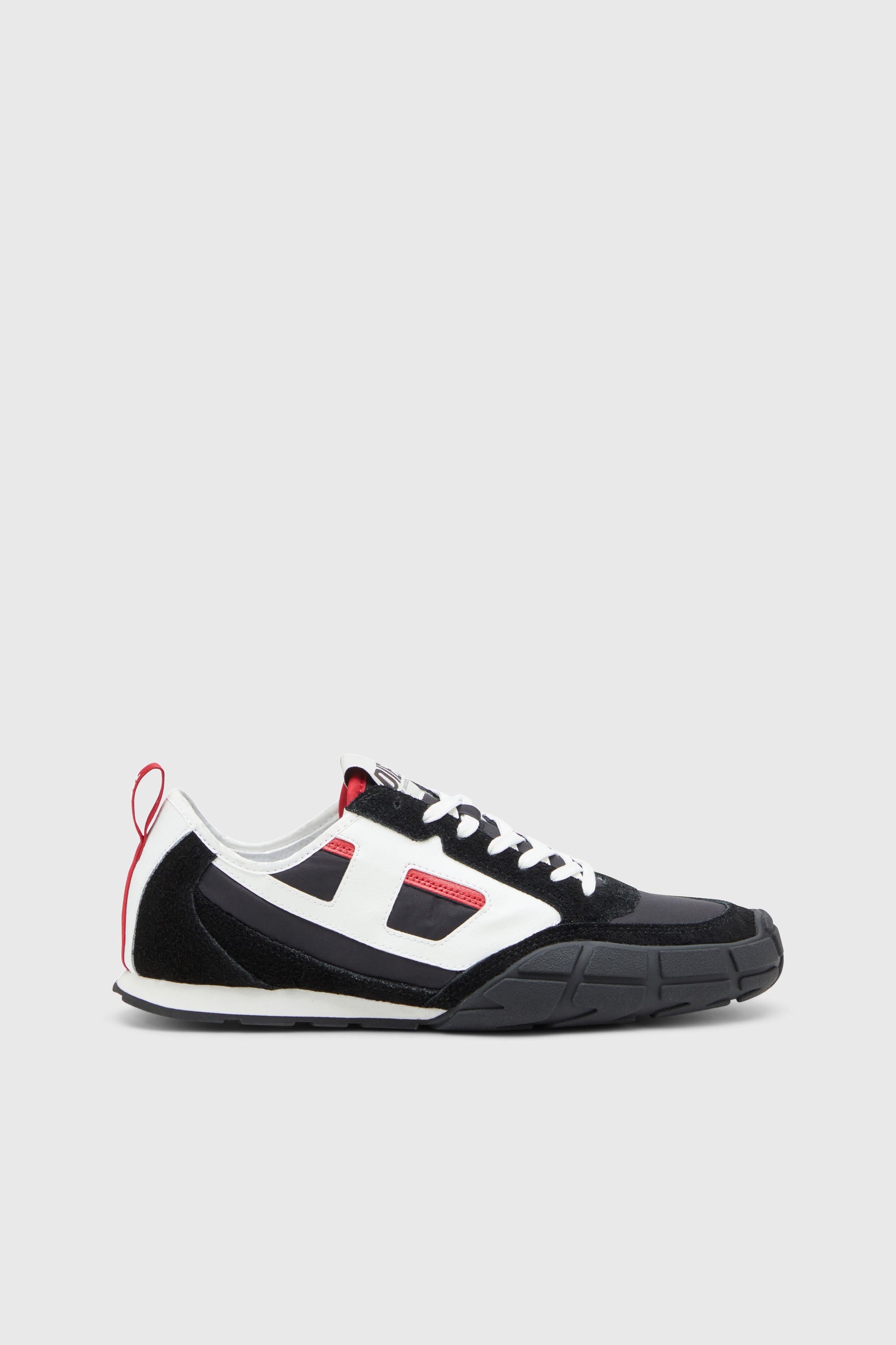 Diesel - S-PAGODHA LOW, Man's S-Pagodha-Sneakers in leather, suede and ripstop in Black/Red - 2