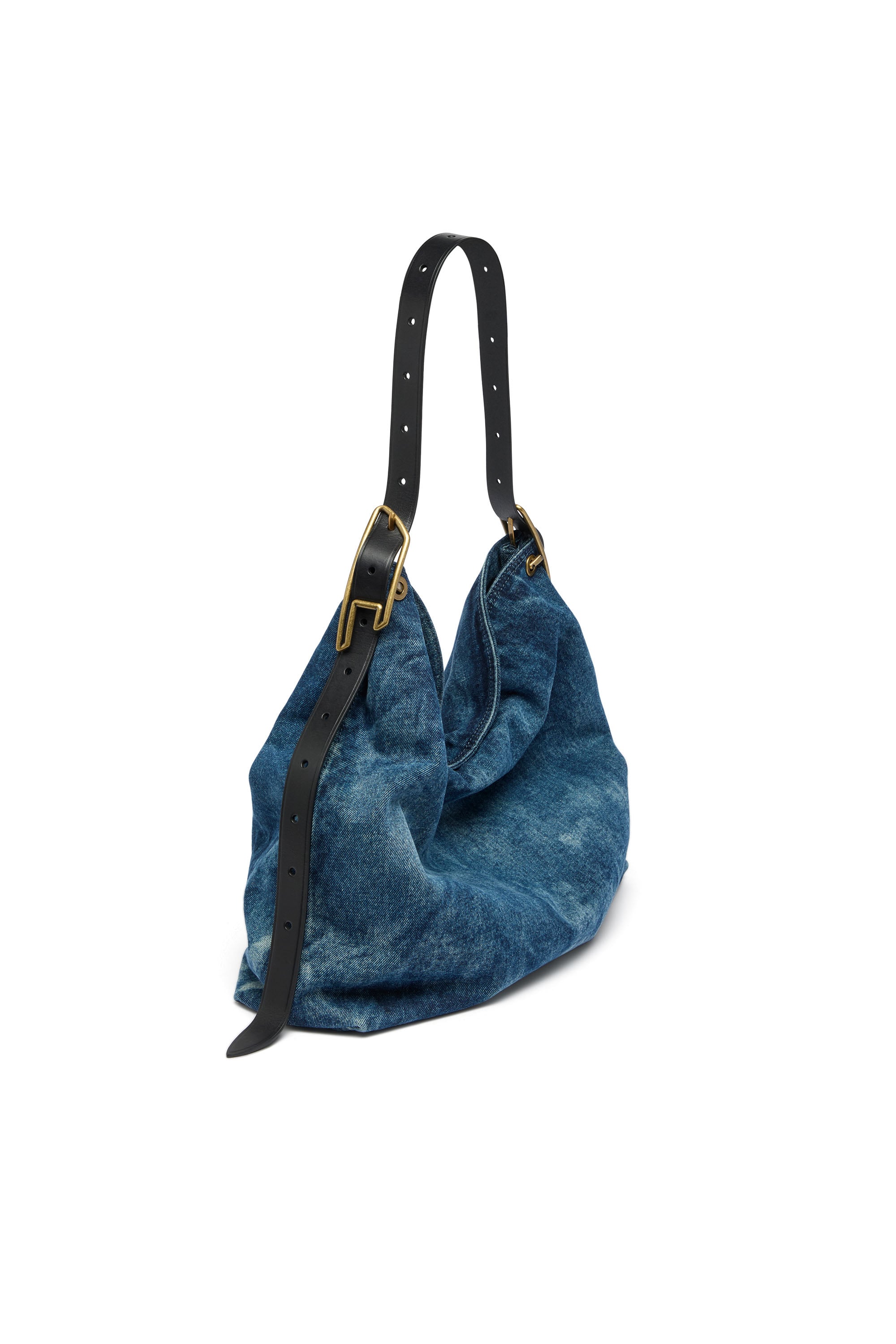 Diesel - D-LINE HOBO L, D-Line-Sac hobo en denim Femme in Bleu - 2