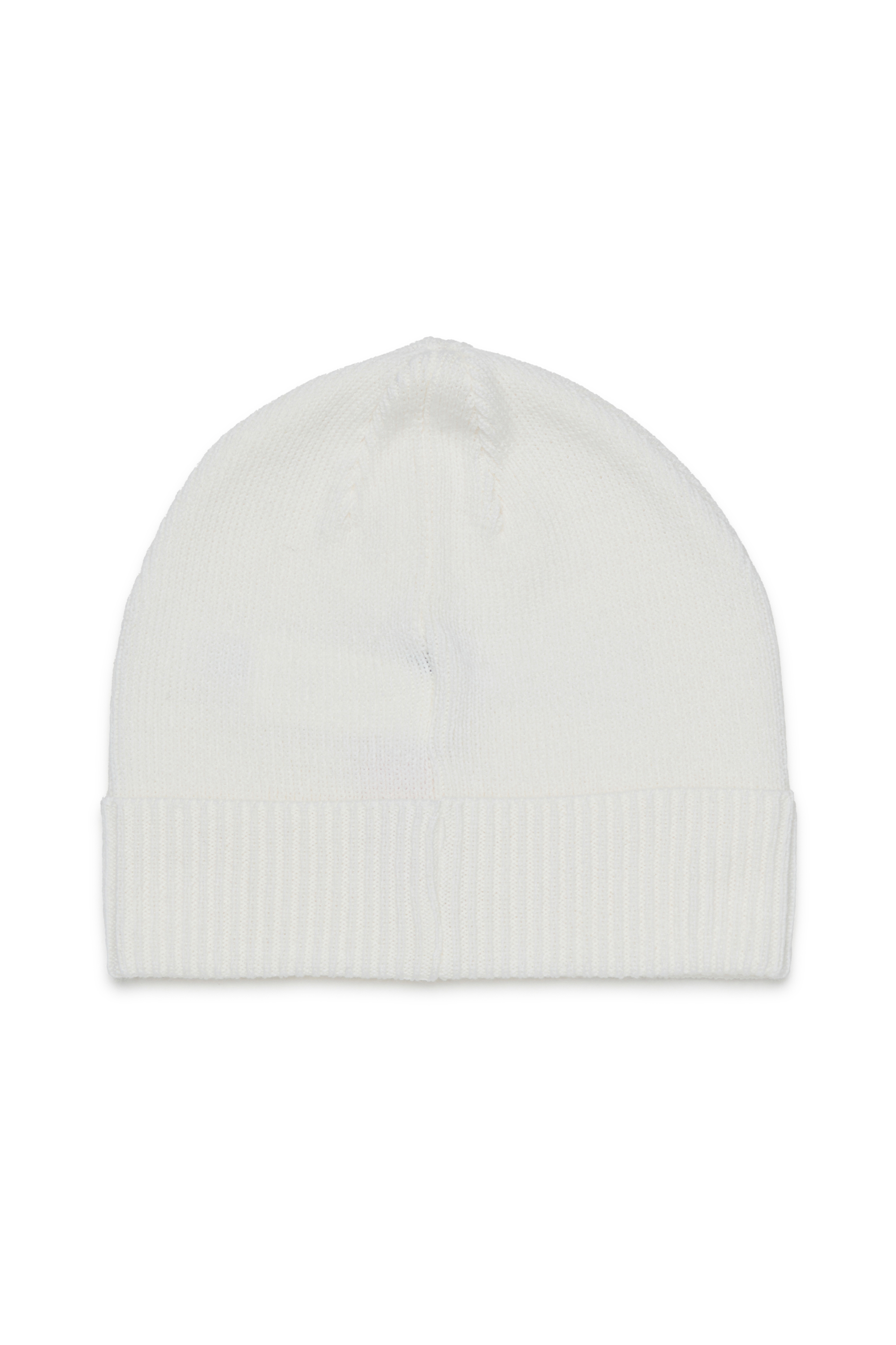 Diesel - FBAND, Bonnet en laine m&eacute;lang&eacute;e avec logo Mixte in Blanc - 2