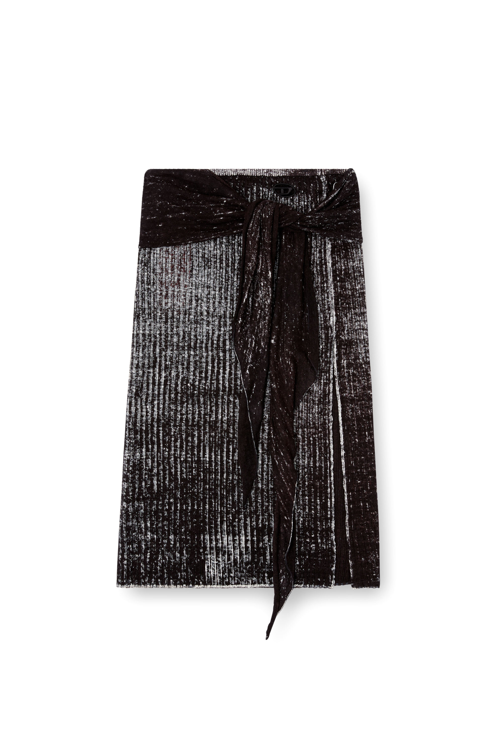 Diesel - M-EGANOID, Jupe en maille avec lien à la hanche Femme in Noir - 2