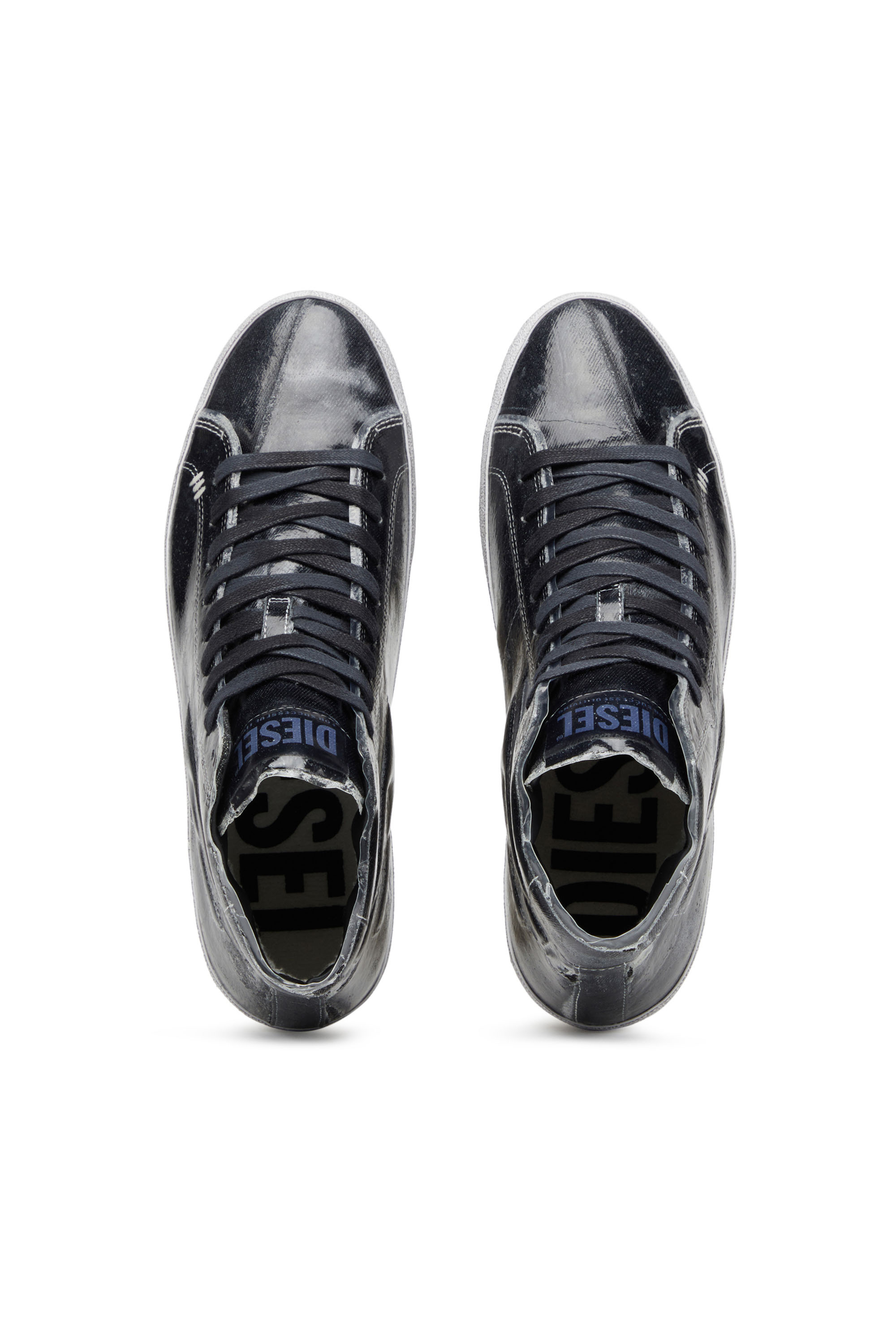 Diesel - S-LEROJI MID, S-Leroji Mid - Sneakers montantes en toile avec superposition en TPU Homme in Noir - 4