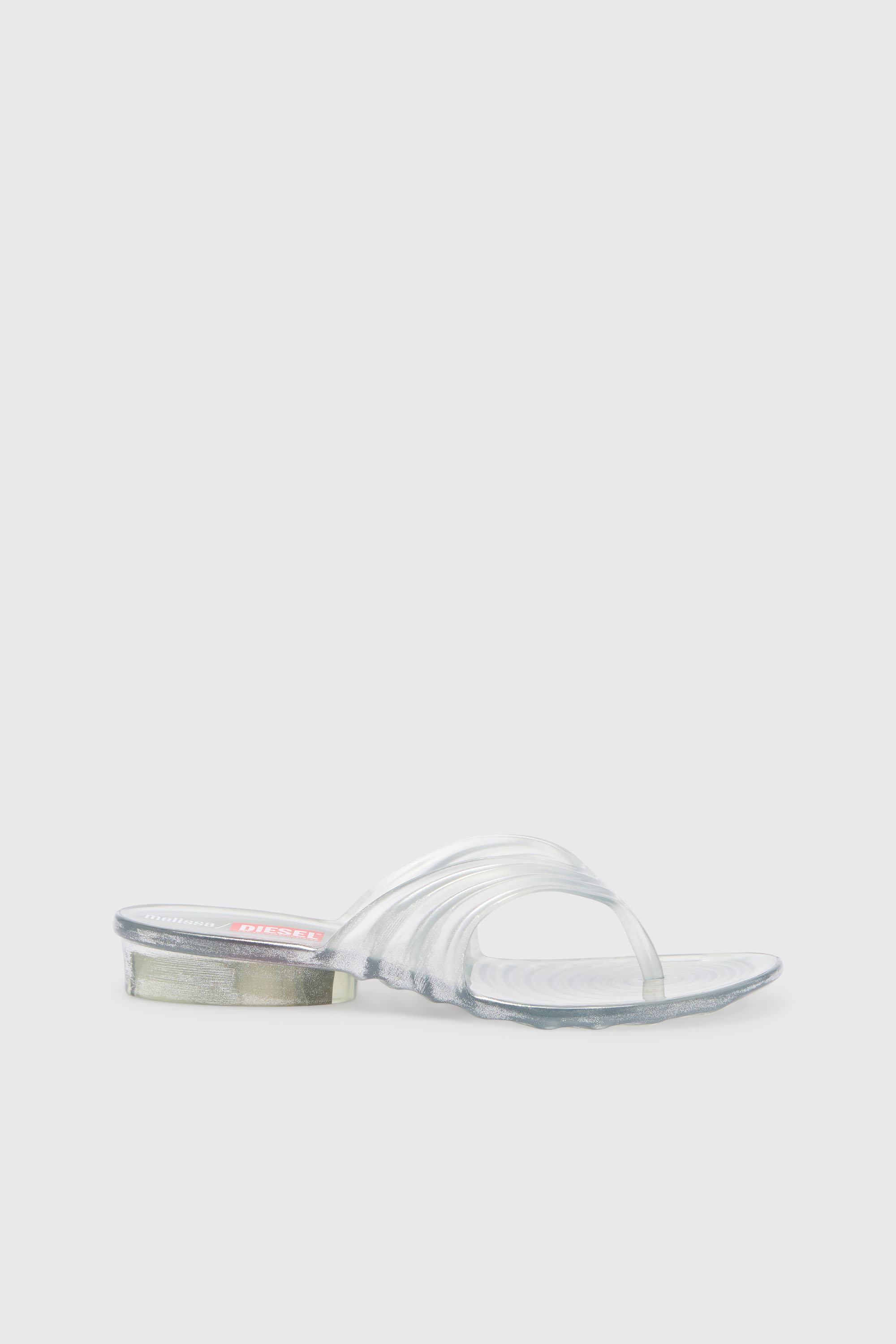 Diesel - MELISSA QUANTUM THONG, Tong sculpturale en Melflex&reg; Femme in Gris argent&eacute; - 1