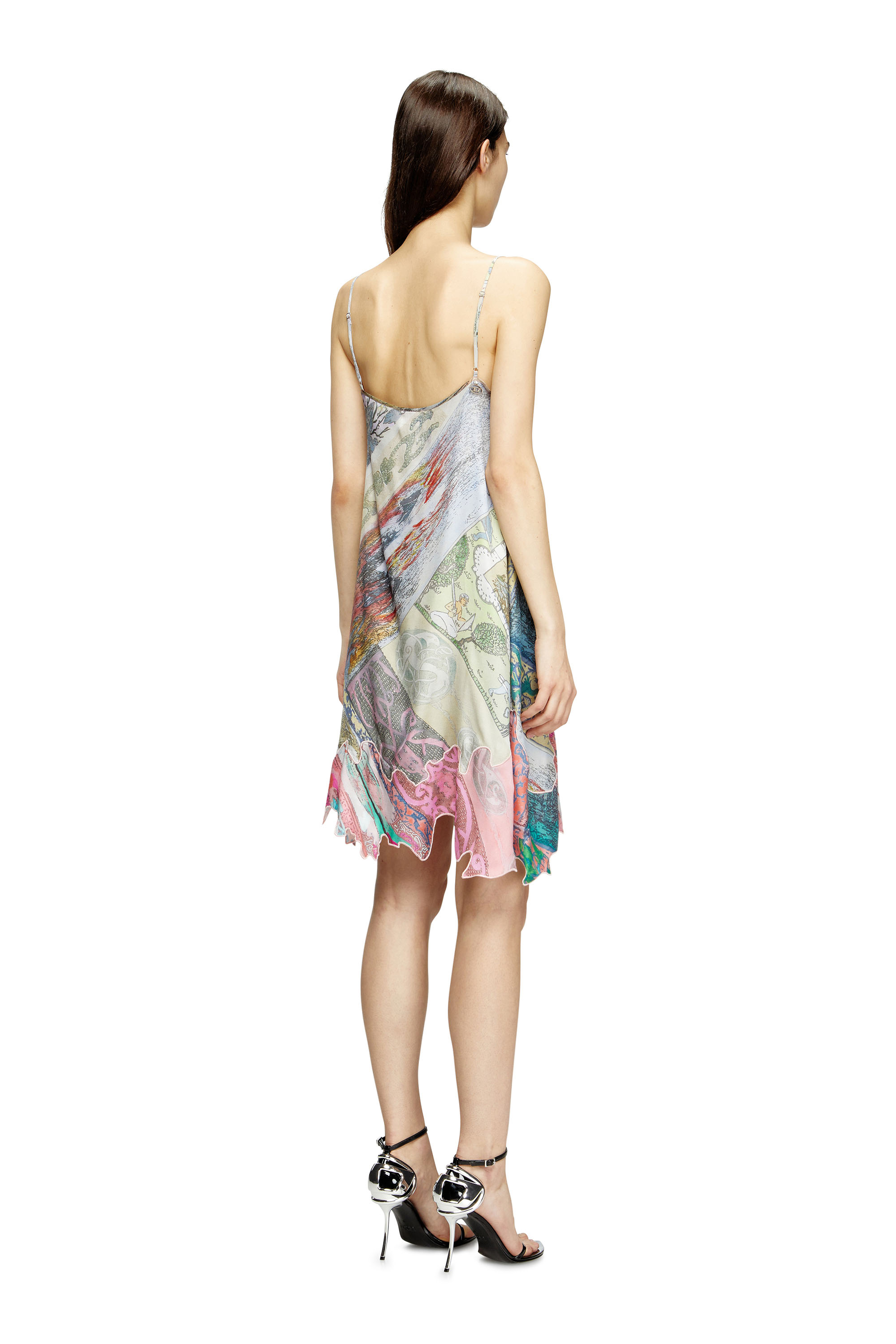 Diesel - D-ARIA, Robe nuisette en viscose avec imprimé héraldique Femme in Polychrome - 4