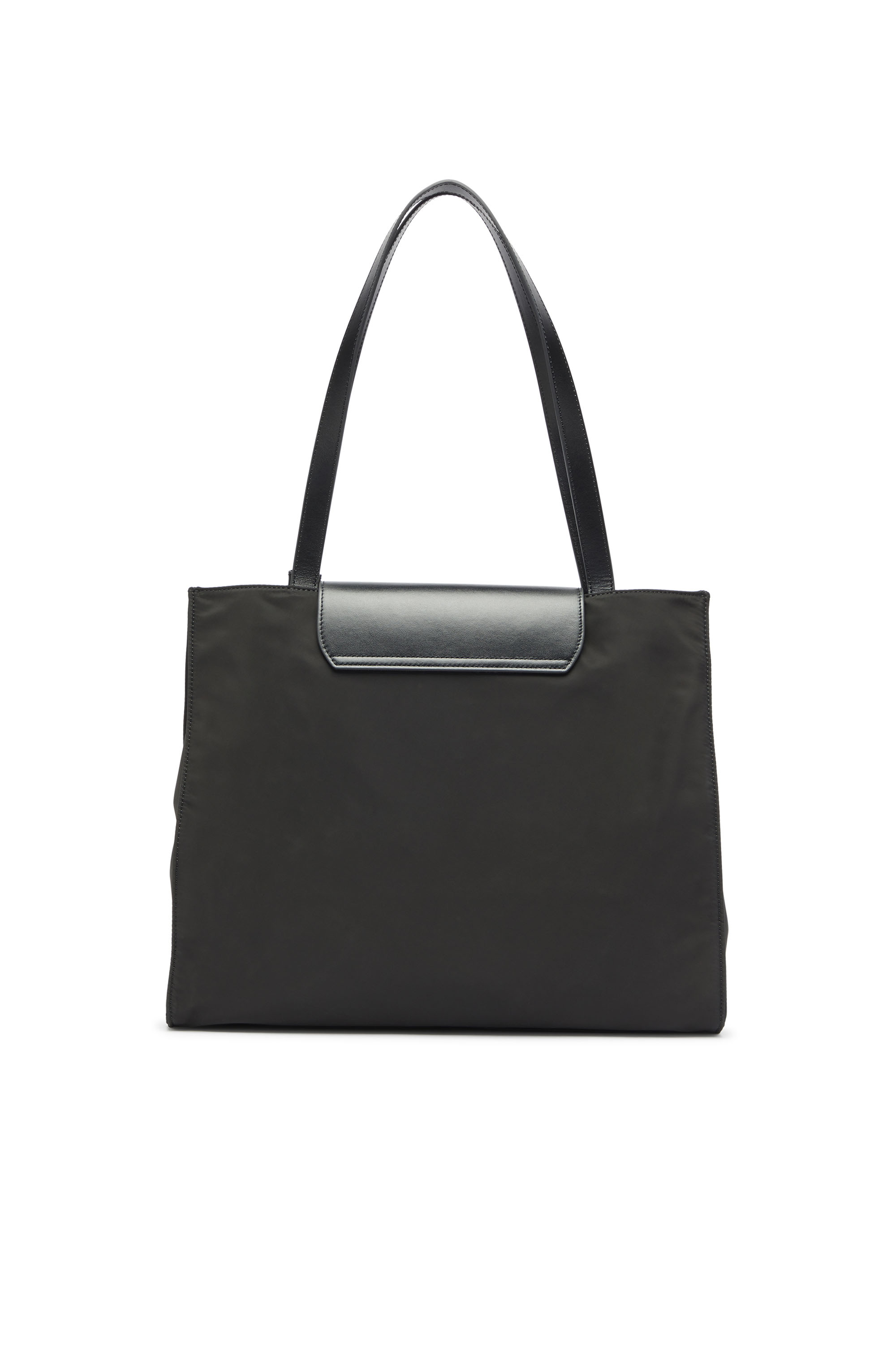 Diesel - 1DR TOTE E/W, 1DR - Sac shopping en nylon avec rabat en cuir Mixte in Noir - 2