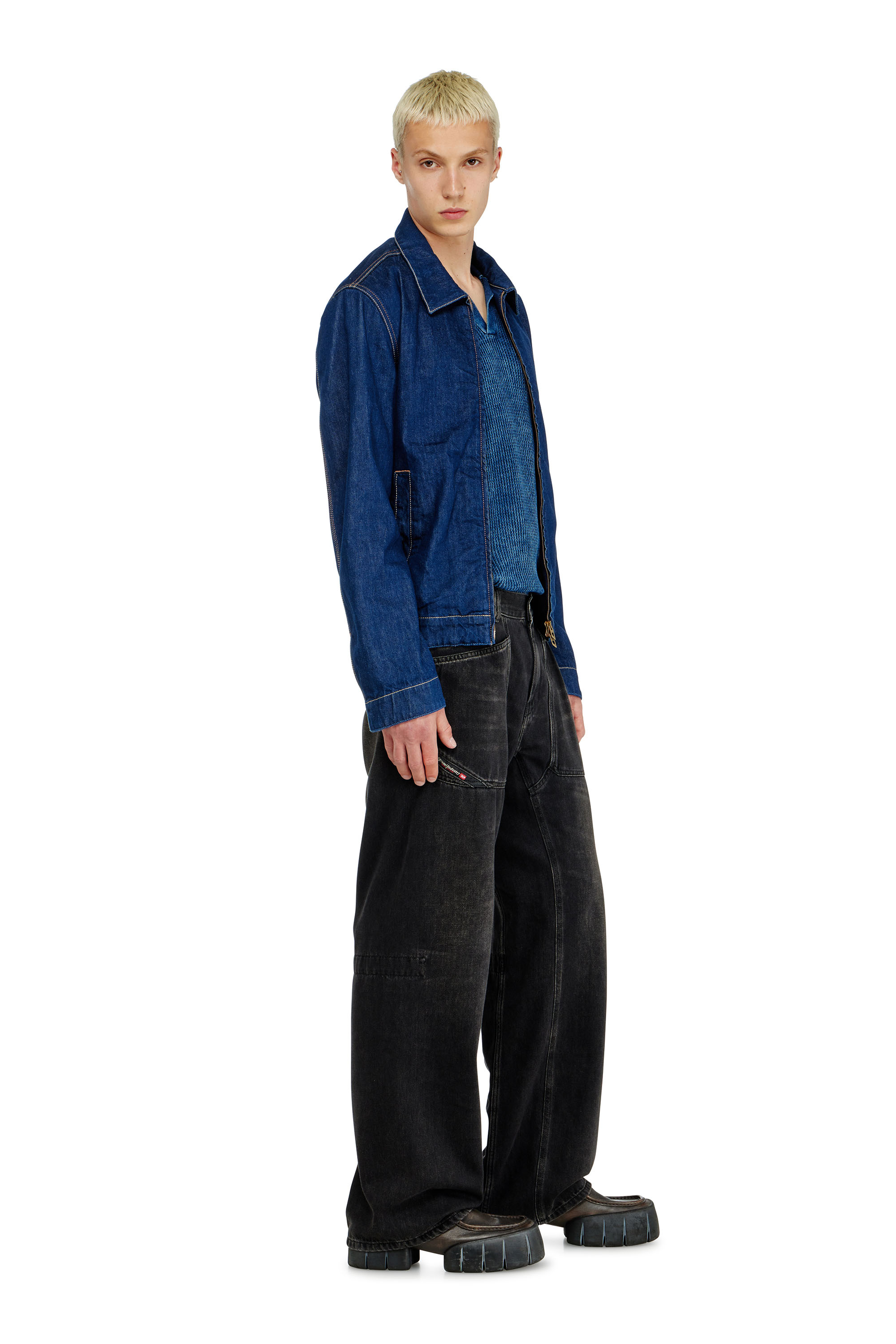 Diesel - Relaxed Jeans D-Zeta 09J96 Homme, Noir/Gris fonc&eacute; - Image 2