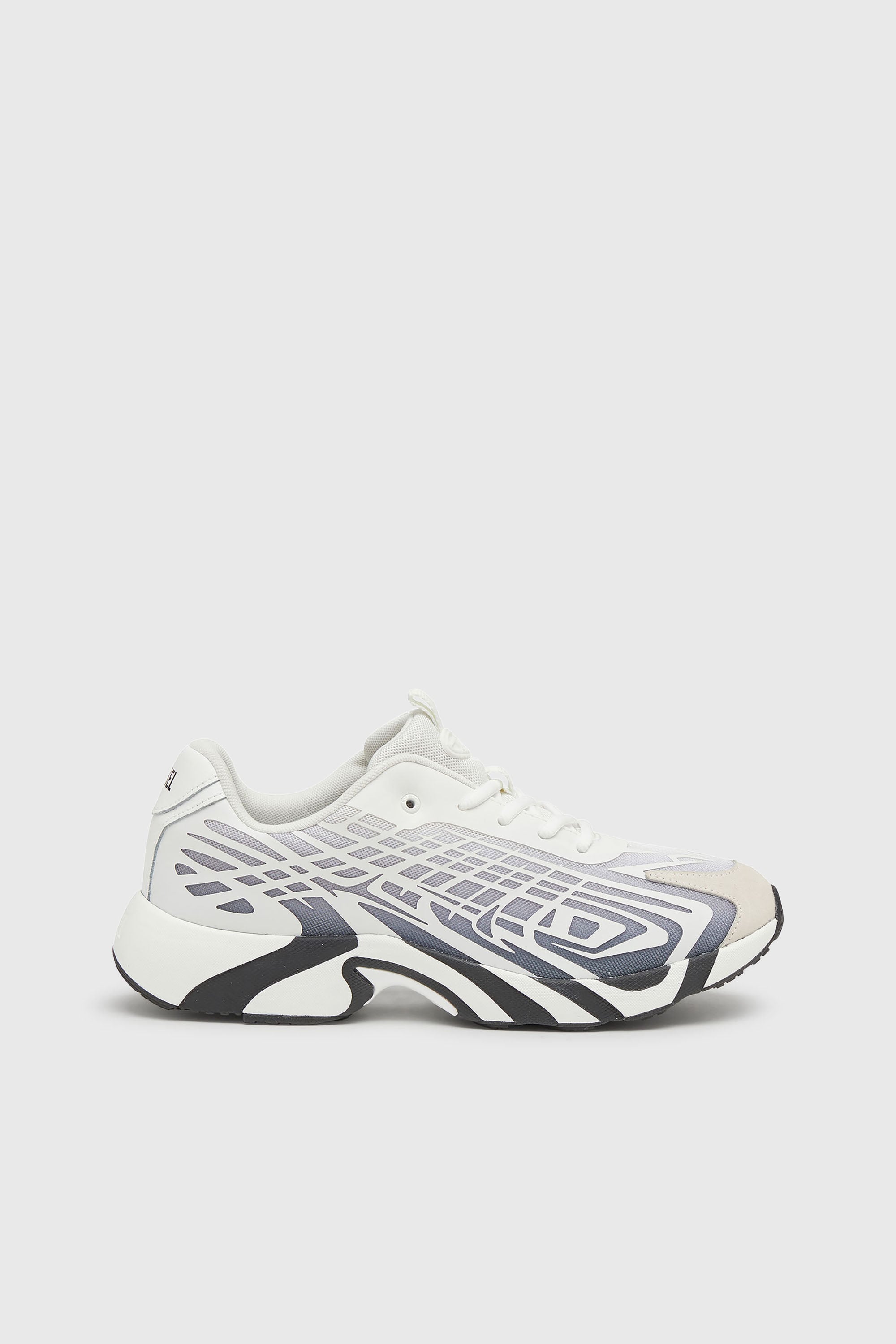 Diesel - S-D-VIT'S 500 LOW, D-Vit-Sneakers en mesh d&eacute;grad&eacute; ray&eacute; Homme in Blanc - 1
