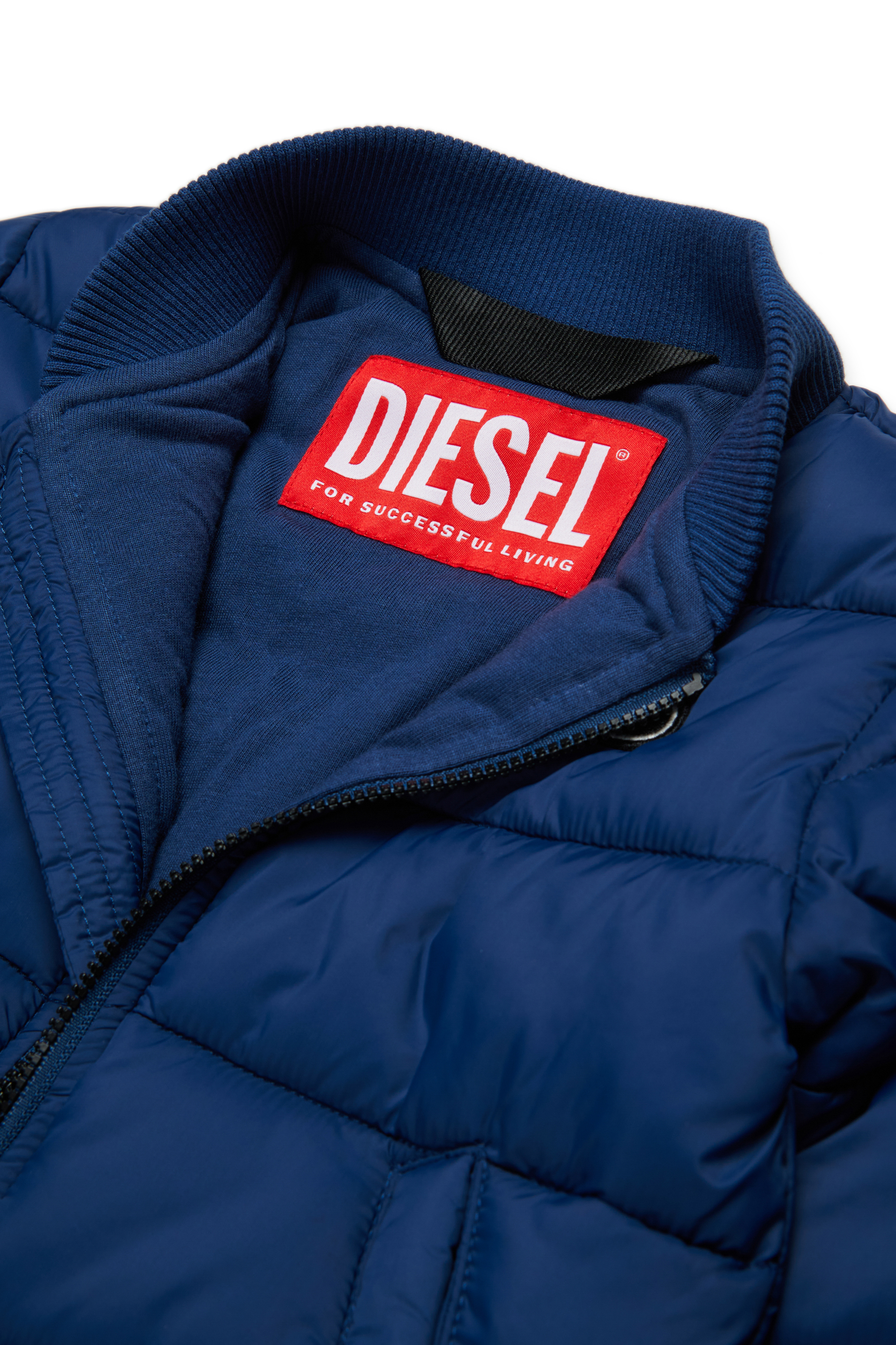Diesel - JARPEB, Blouson bomber en nylon avec fermeture éclair Mixte in Bleu - 4