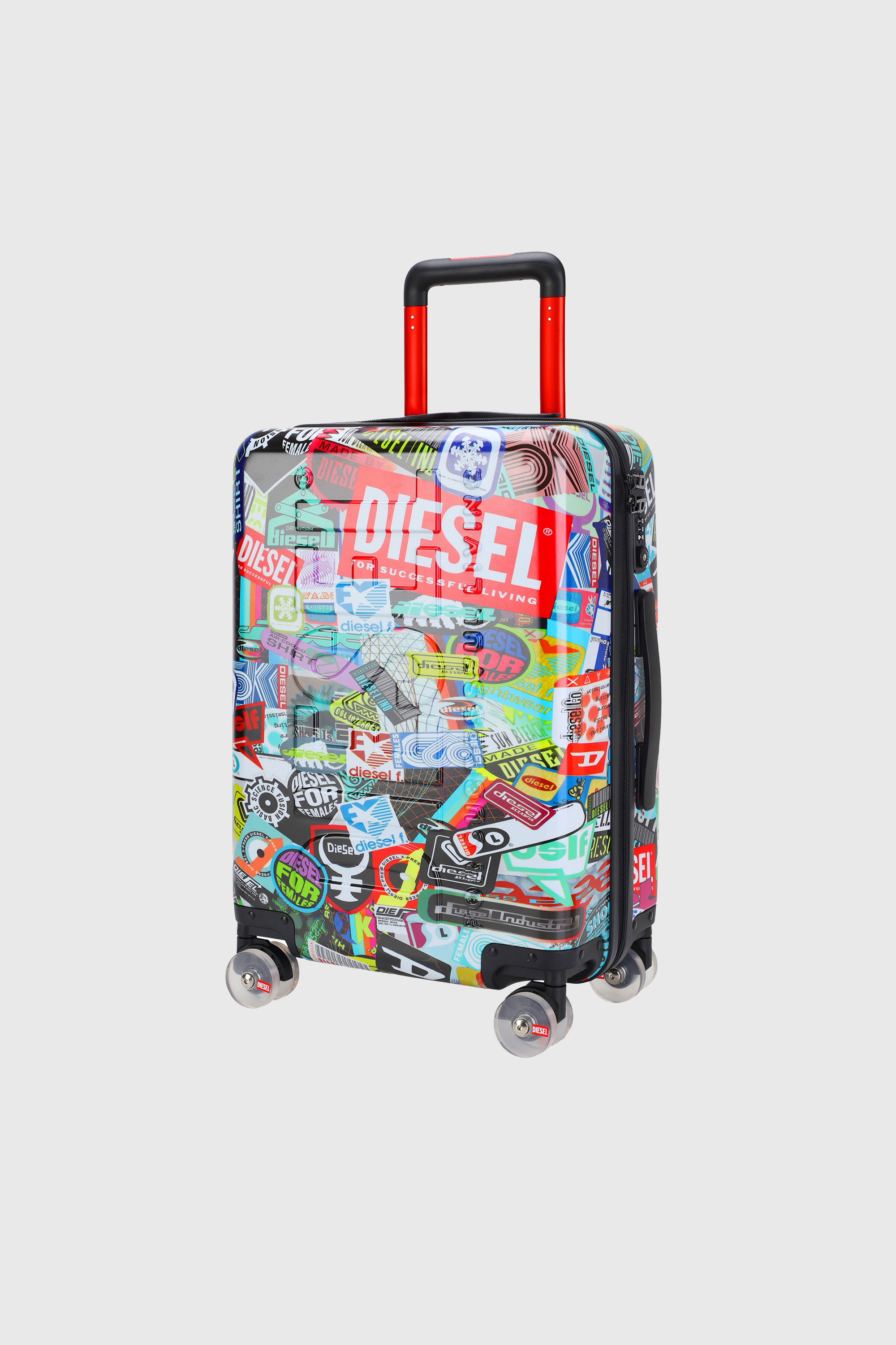 Diesel - DIESEL PC PRINTED TROLLEY-STICKERS- DSL0, Valise taille S style autocollants Mixte in Polychrome - 6
