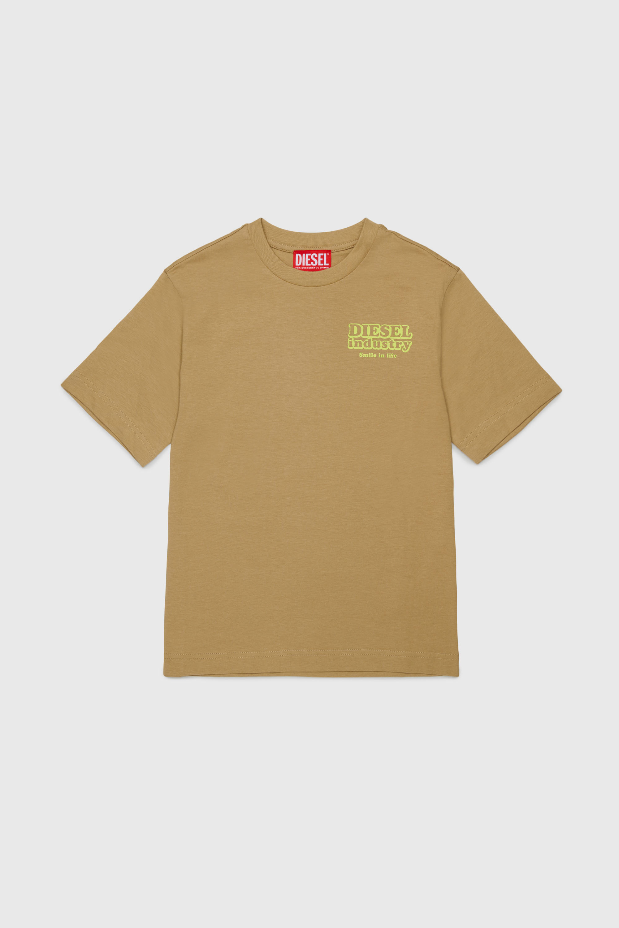 Diesel - TLODIM OVER, T-shirt avec imprim&eacute; Diesel Industry Homme in Marron - 1