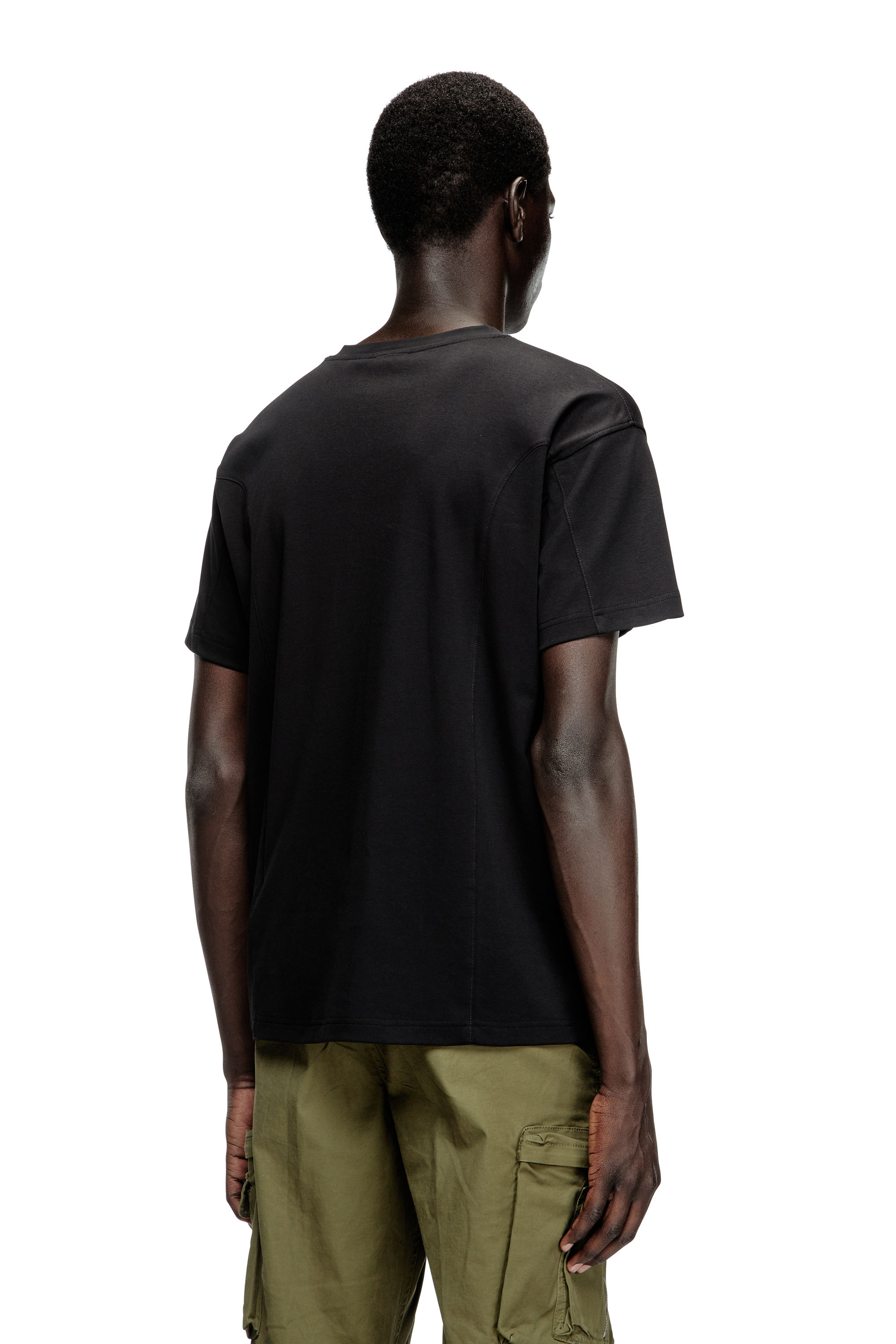 Diesel - T-NORM-INT, T-shirt à manches courtes avec empiècements Homme in Noir - 4