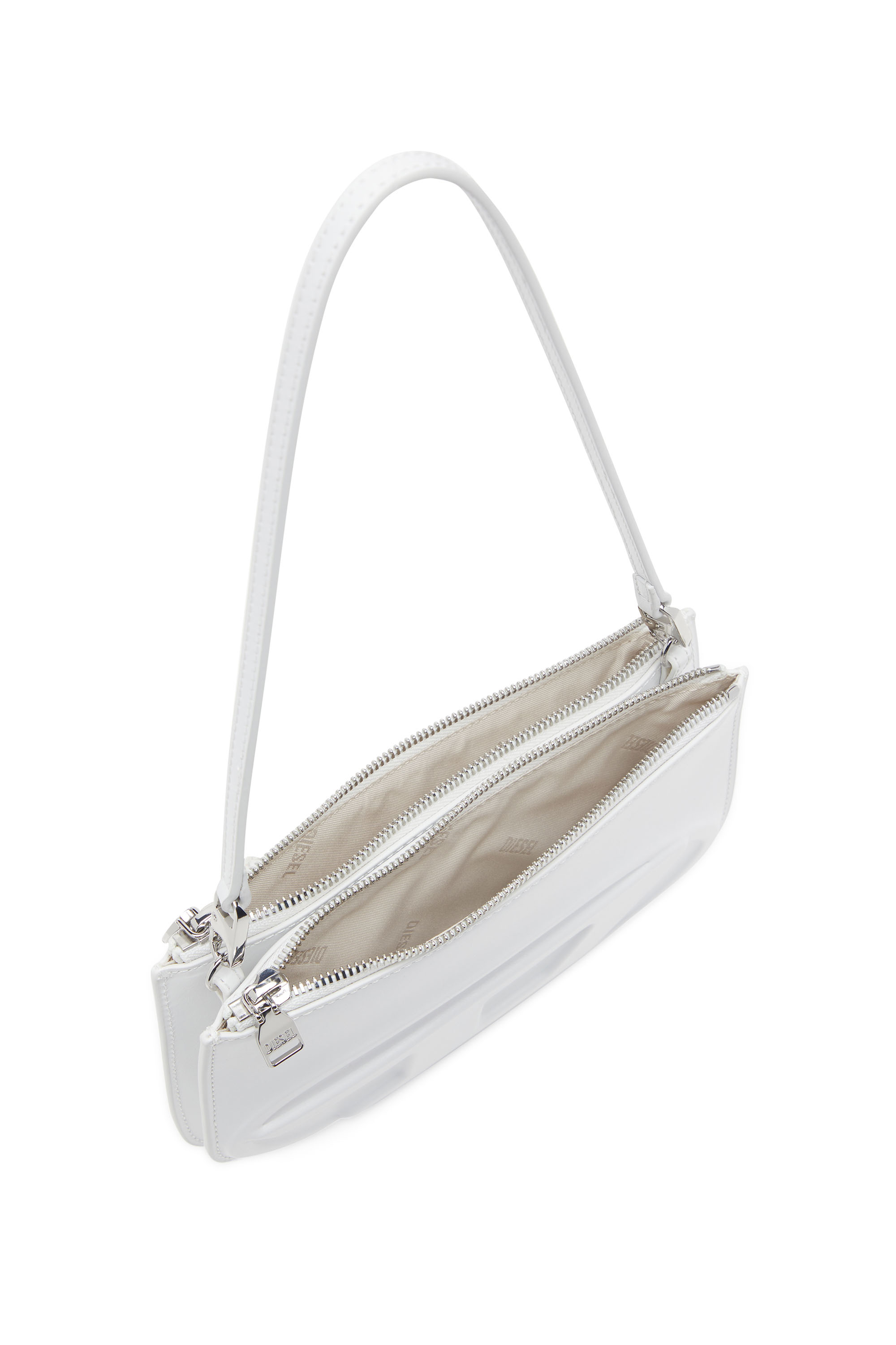 Diesel - 1DR TWIN, 1DR Twin-Sac épaule à deux pochettes en cuir imprimé Femme in Blanc - 4