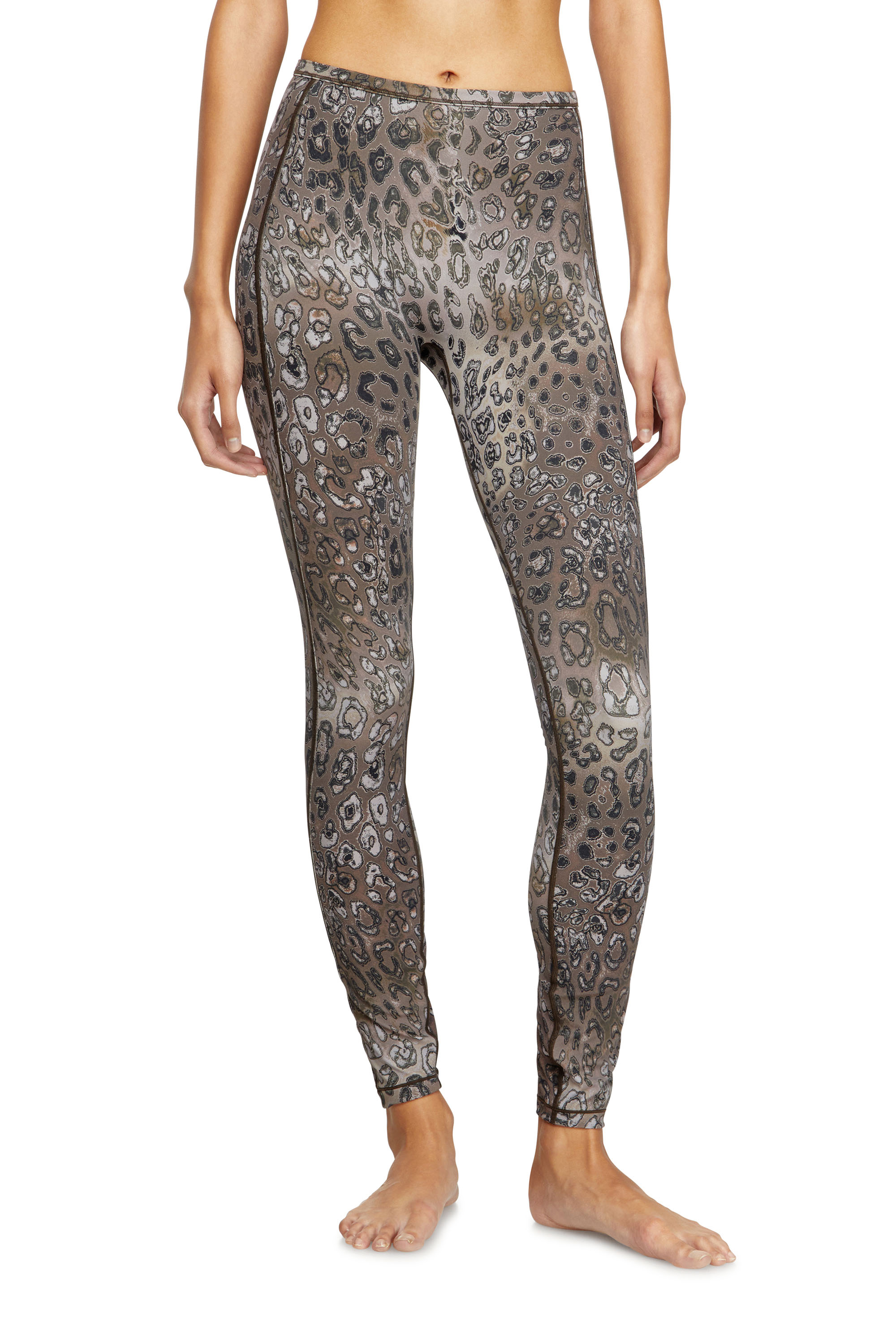 Diesel - MEREDITH-UTLT, Leggings en nylon imprimé léopard Femme in Marron - 3