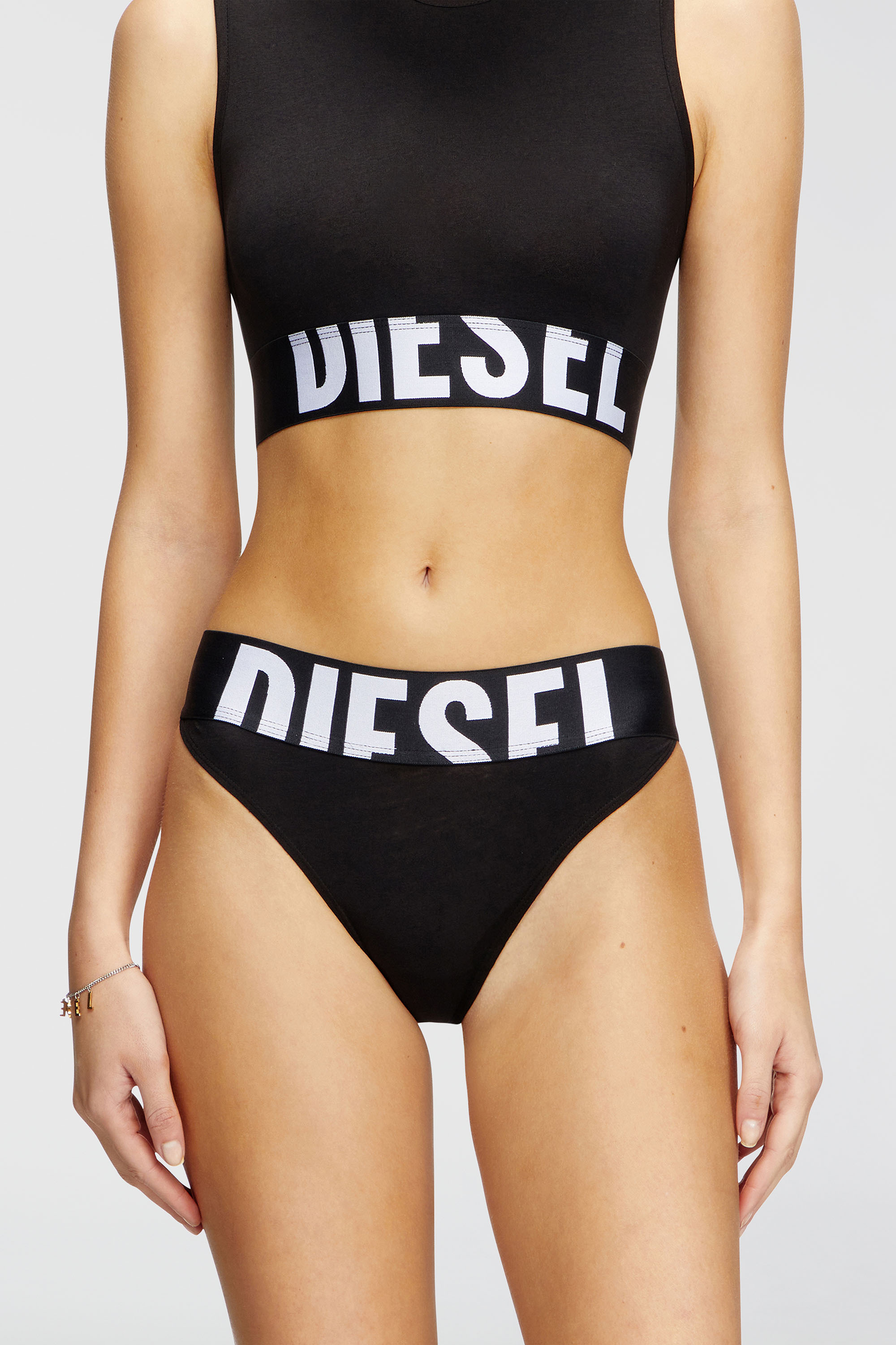 Diesel - LOLA-D-POP-3PACK, Lot de trois culottes avec logo d&eacute;coup&eacute; Femme in Noir - 3