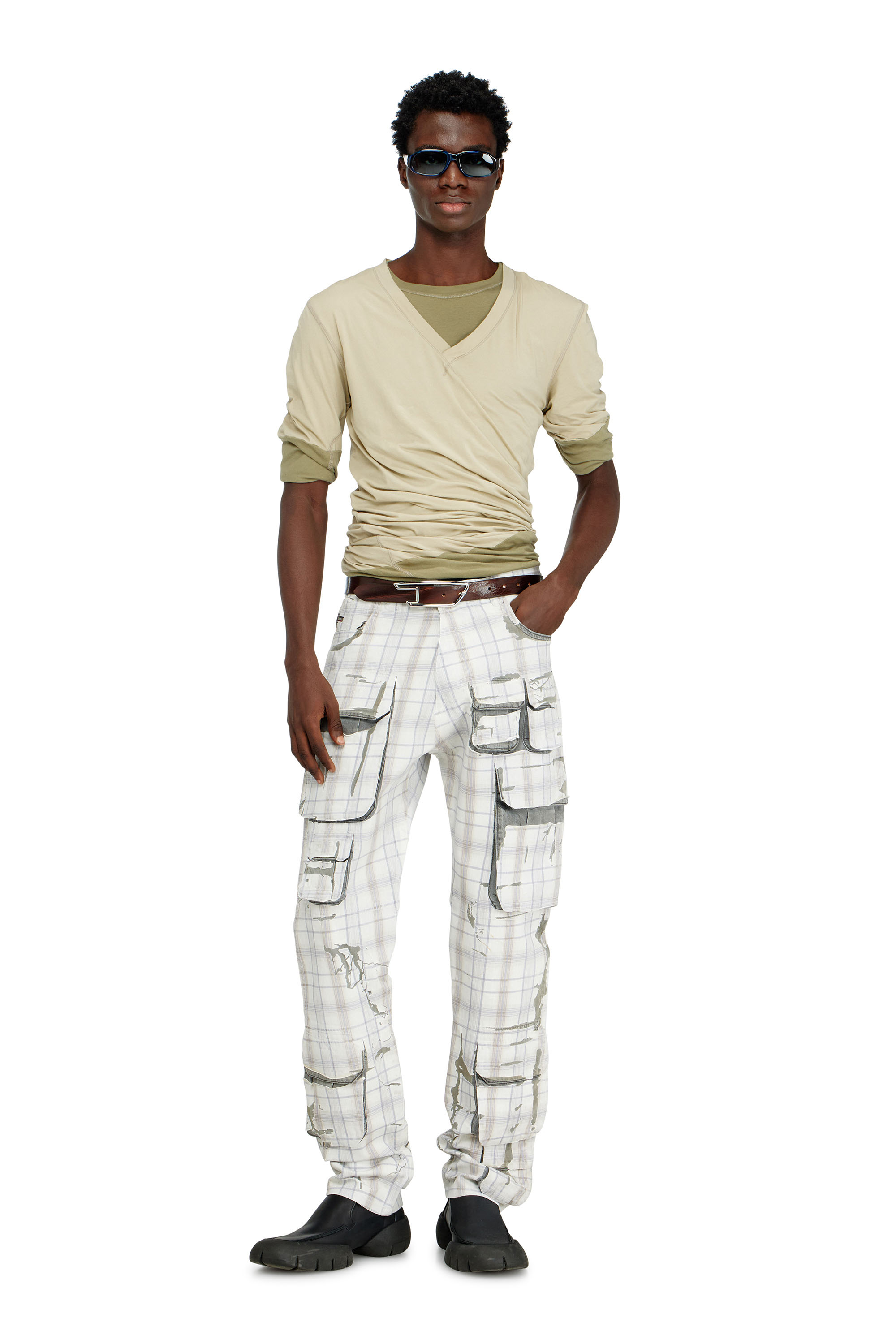 Diesel - T-MOODY-PLAIN, Haut double &eacute;paisseur torsad&eacute; Homme in Vert - 2