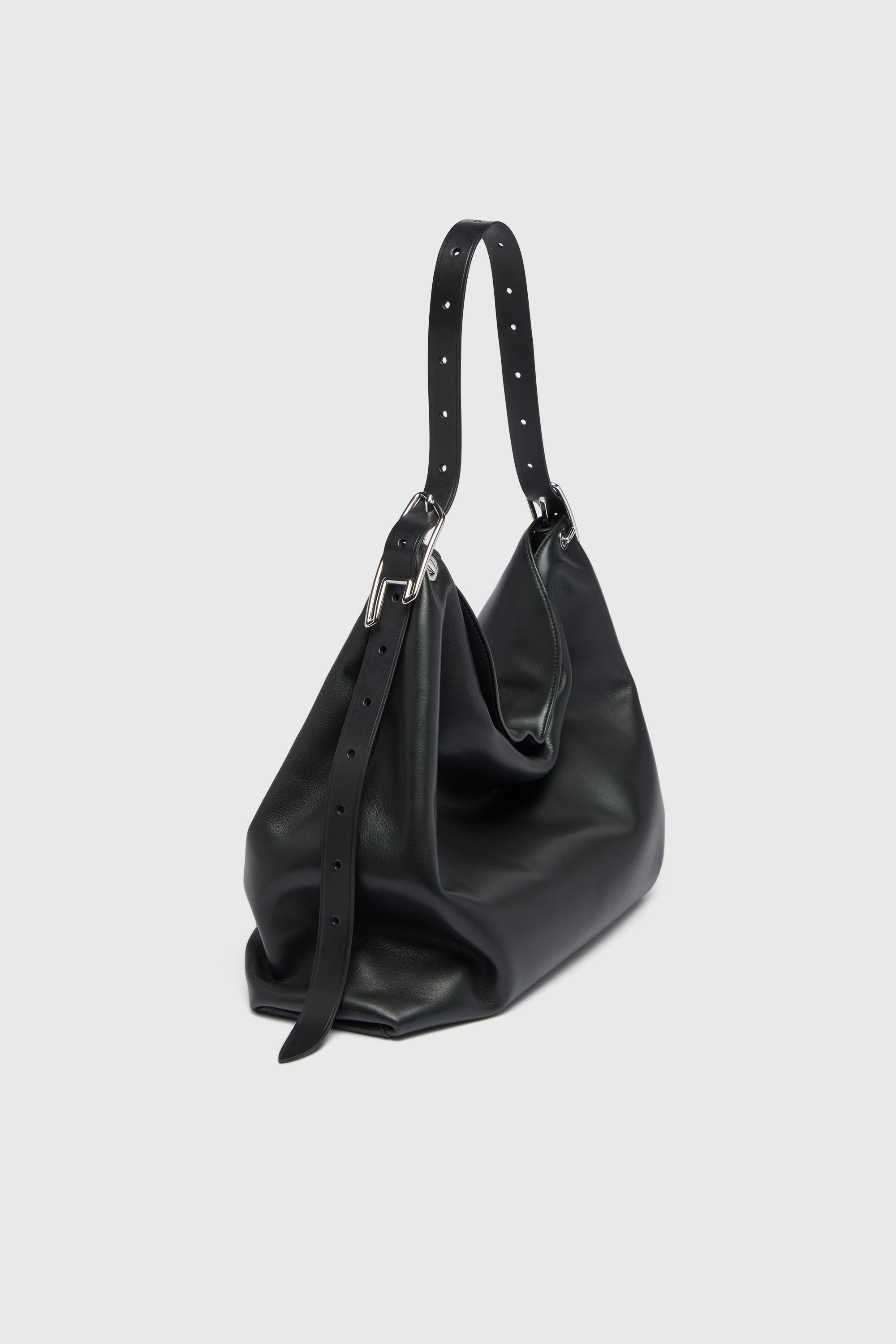Diesel - D-LINE HOBO L, D-Line-Sac hobo en cuir Femme in Noir - 1