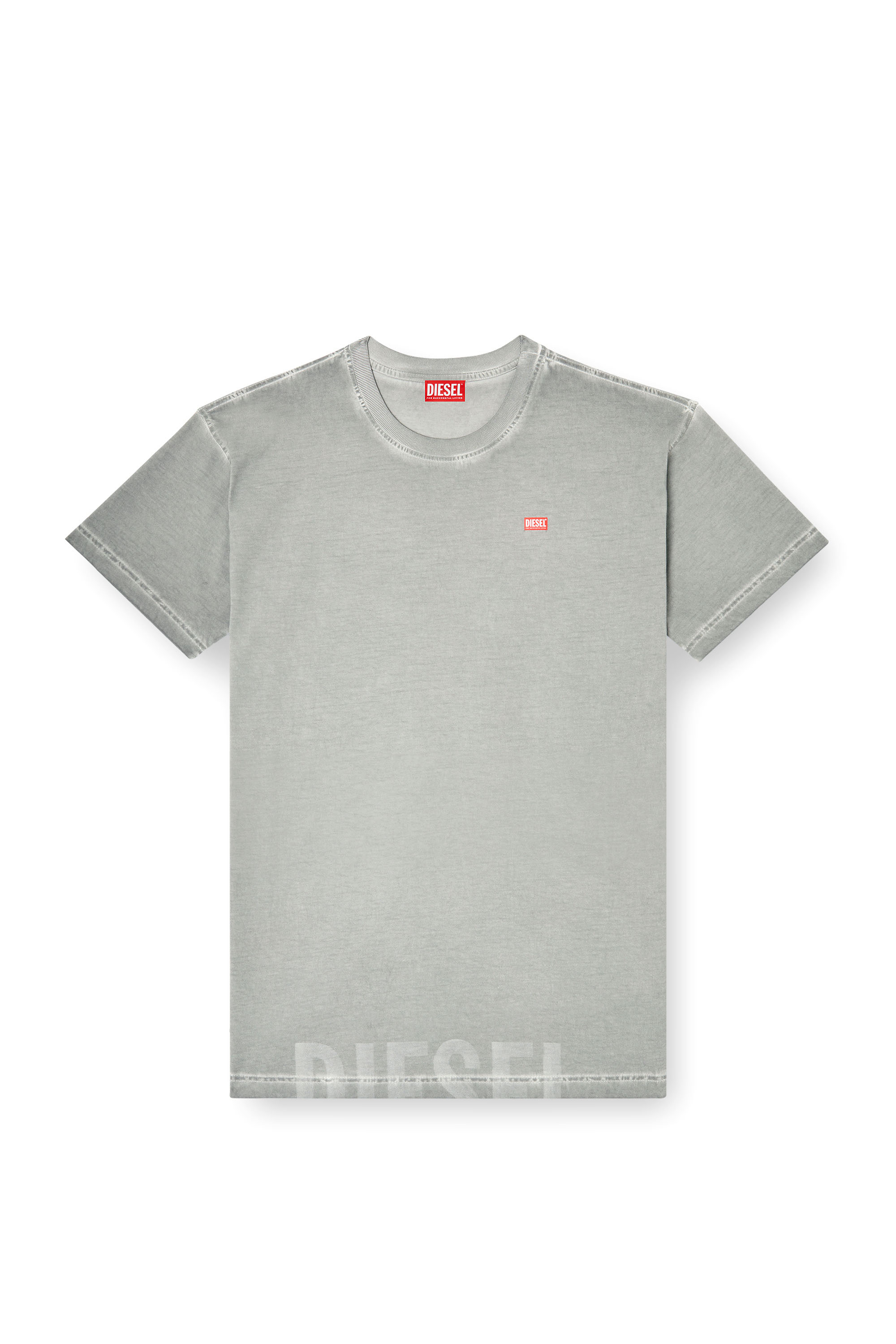 Diesel - T-NORM-T7, T-shirt en coton &agrave; col rond avec imprim&eacute; Homme in Gris - 3