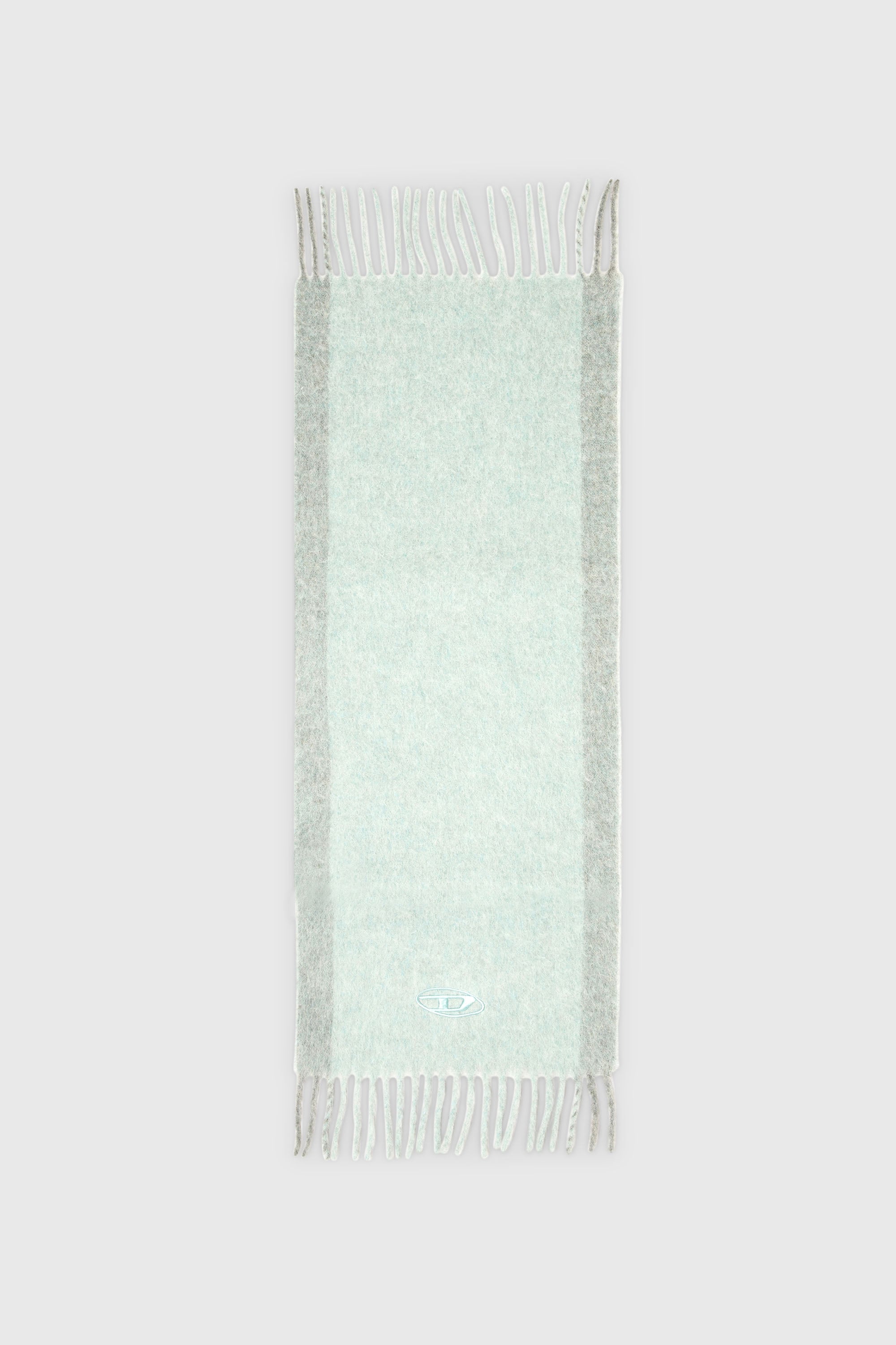 Diesel - S-OLID, Man's Wool-blend scarf with contrast stripes in Water Green - 2