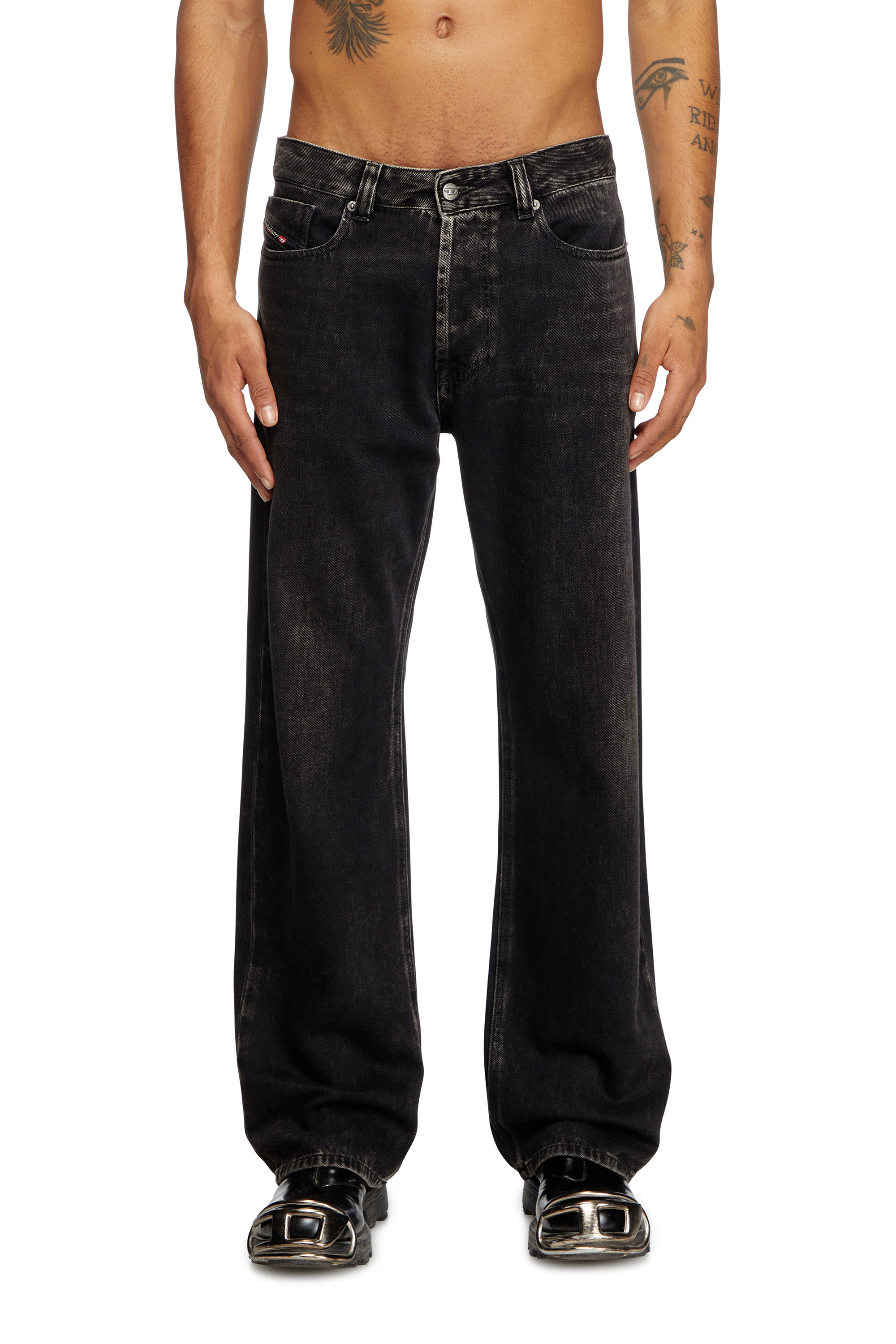 Diesel - Man's Relaxed Jeans 1980 D-Eeper 09J96, Black/Dark grey - 2