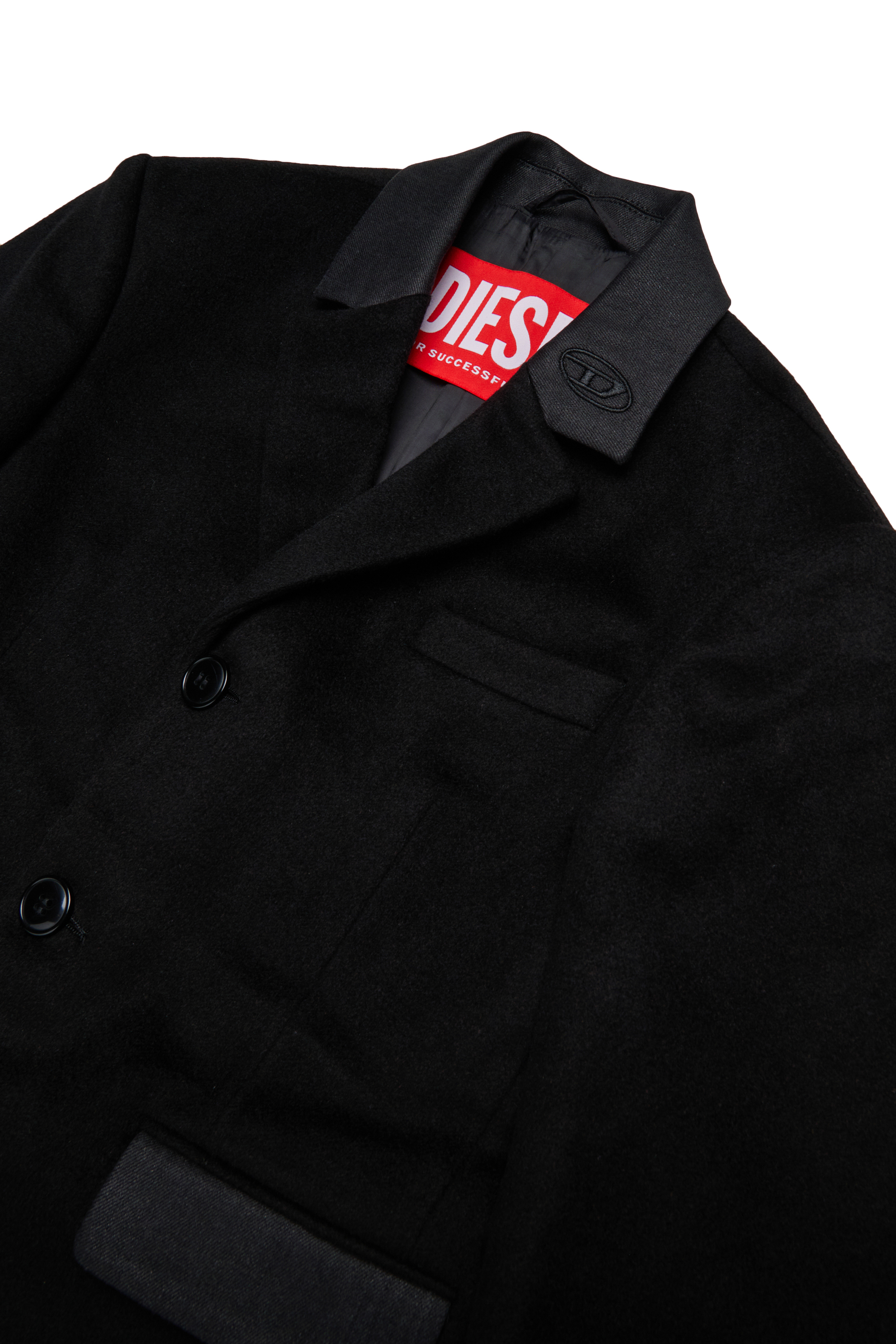 Diesel - JDERRIS, Veste en laine avec détails contrastants Homme in Noir - 3