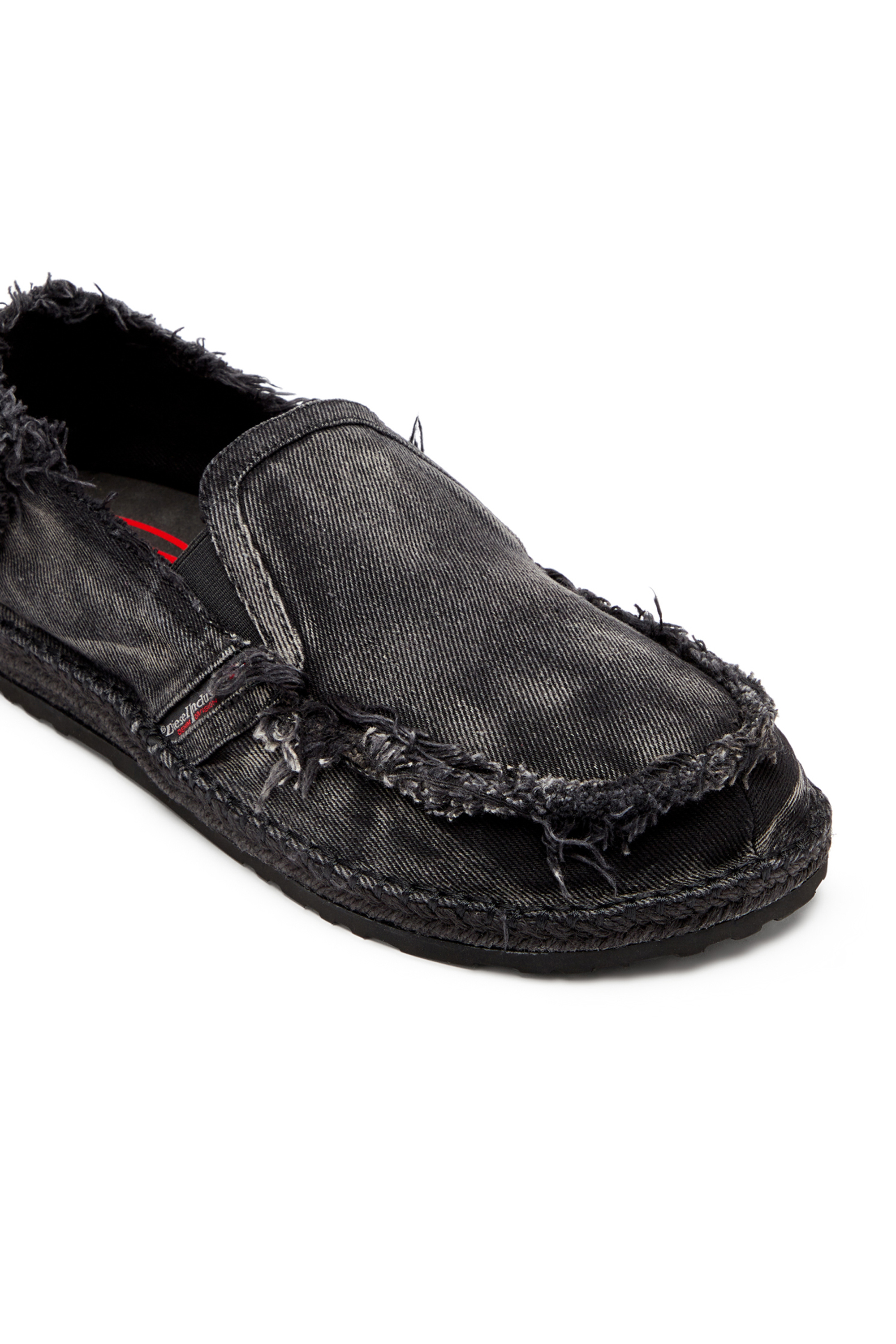 Diesel - D-LUKAS ESP, D-Lukas-Mocassins espadrilles en denim vieilli Homme in Noir - 6