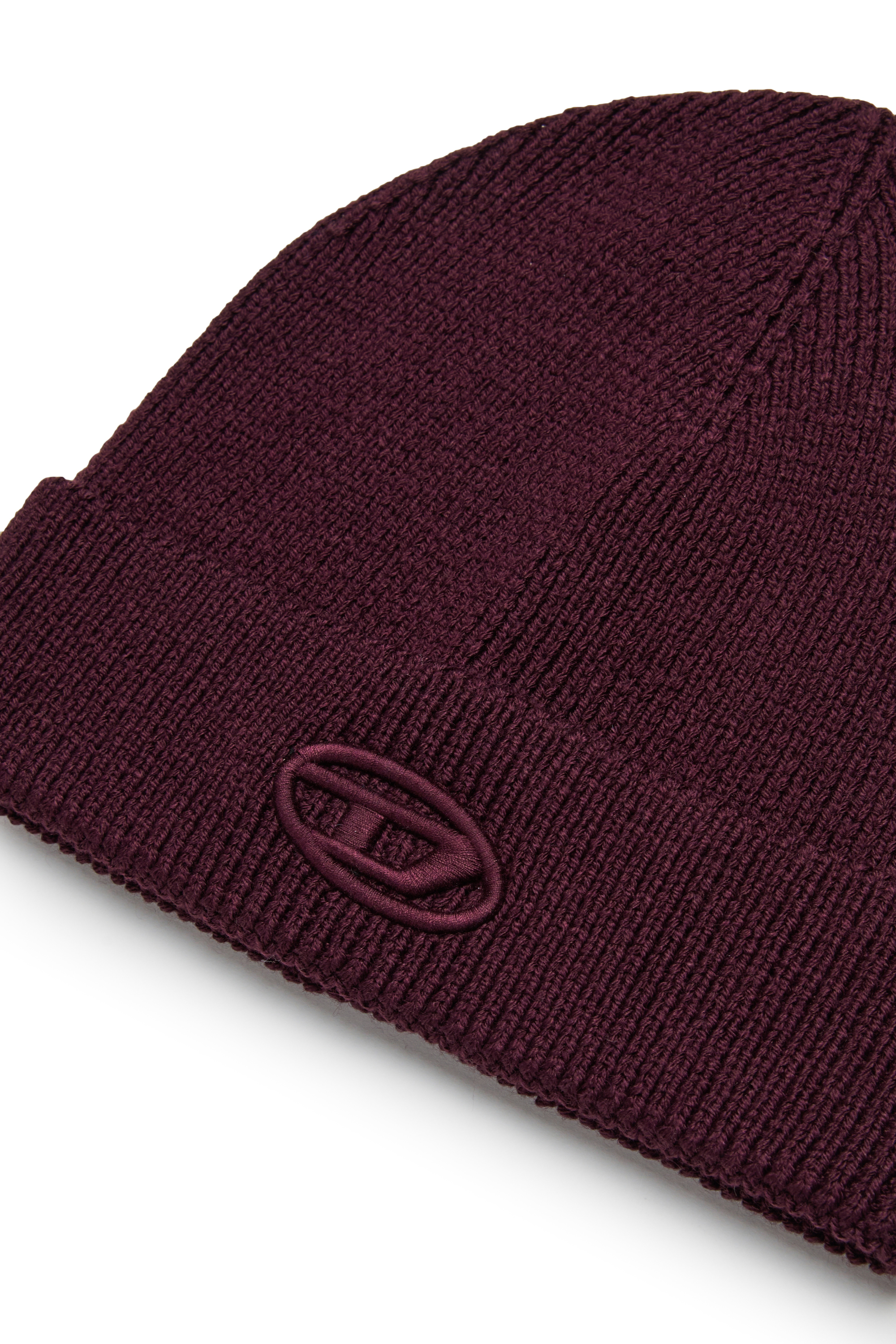 Diesel - FKCODERFULLYC, Bonnet en laine avec logo brodé Mixte in Violet - 3