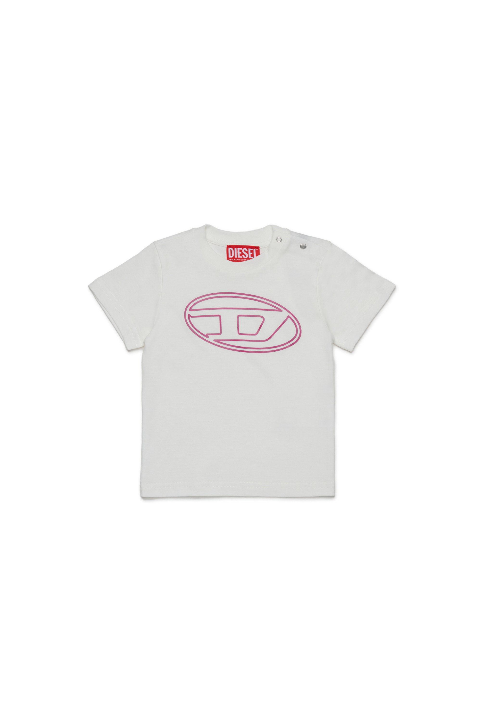 Diesel - TIMOTYB, Unisex's Cotton T-shirt with logo in White/Pink - 1