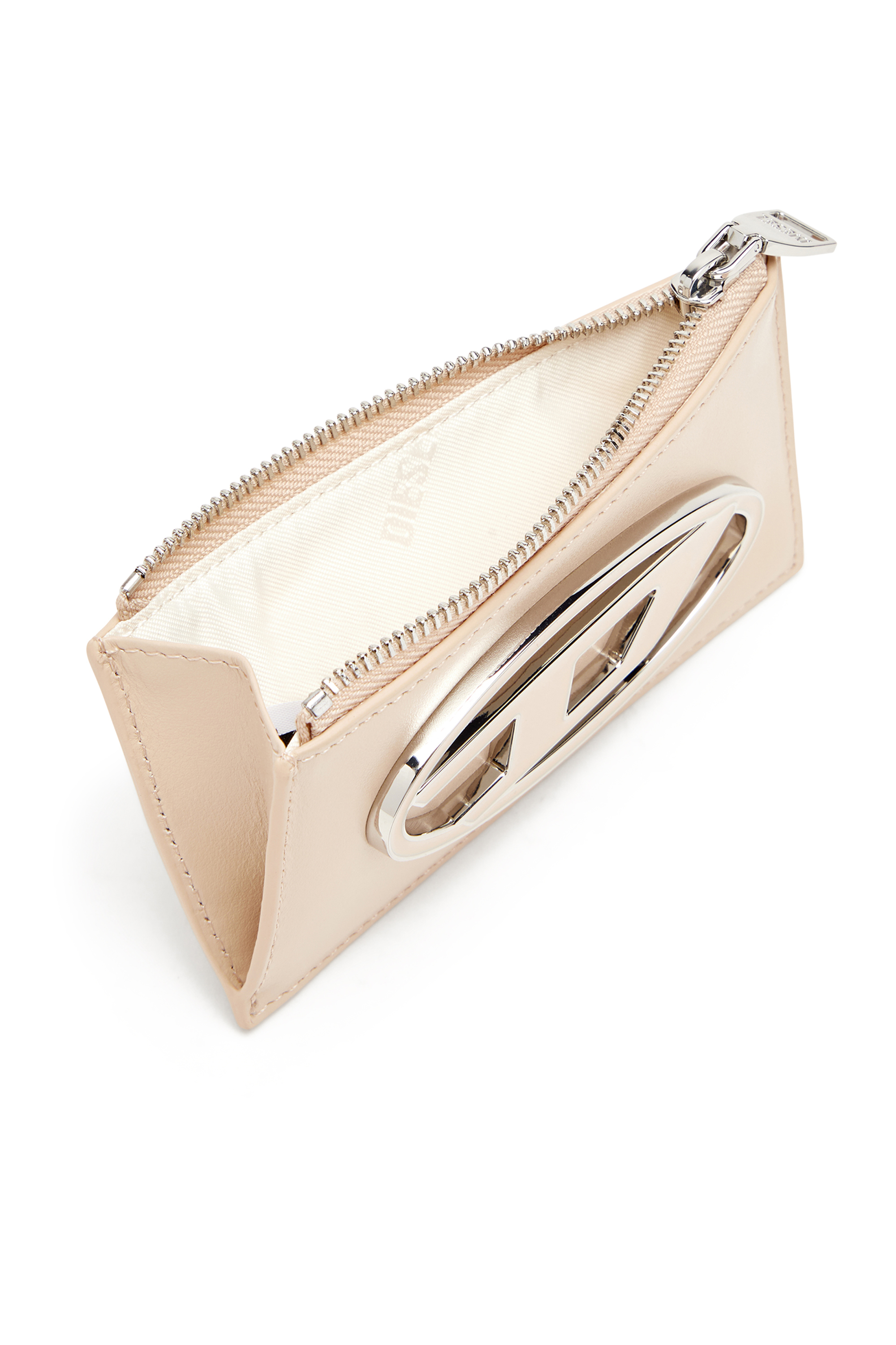 Diesel - 1DR CARD HOLDER III, Porte-cartes plat en cuir nappa Femme in Beige - 3