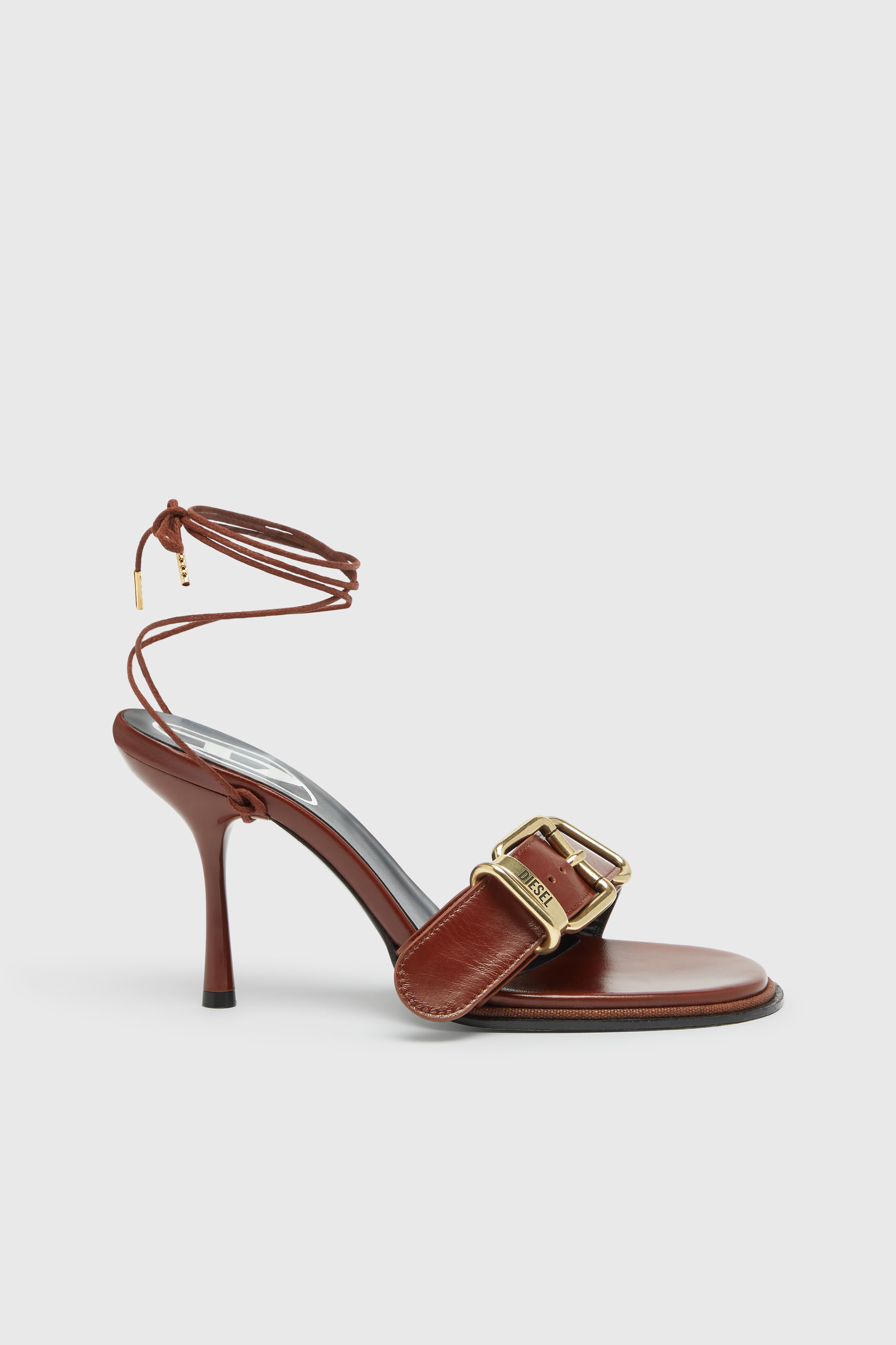 Diesel - D-COCCO-90-SA, D-Cocco-Sandales &agrave; brides cheville en cuir Femme in Marron - 1