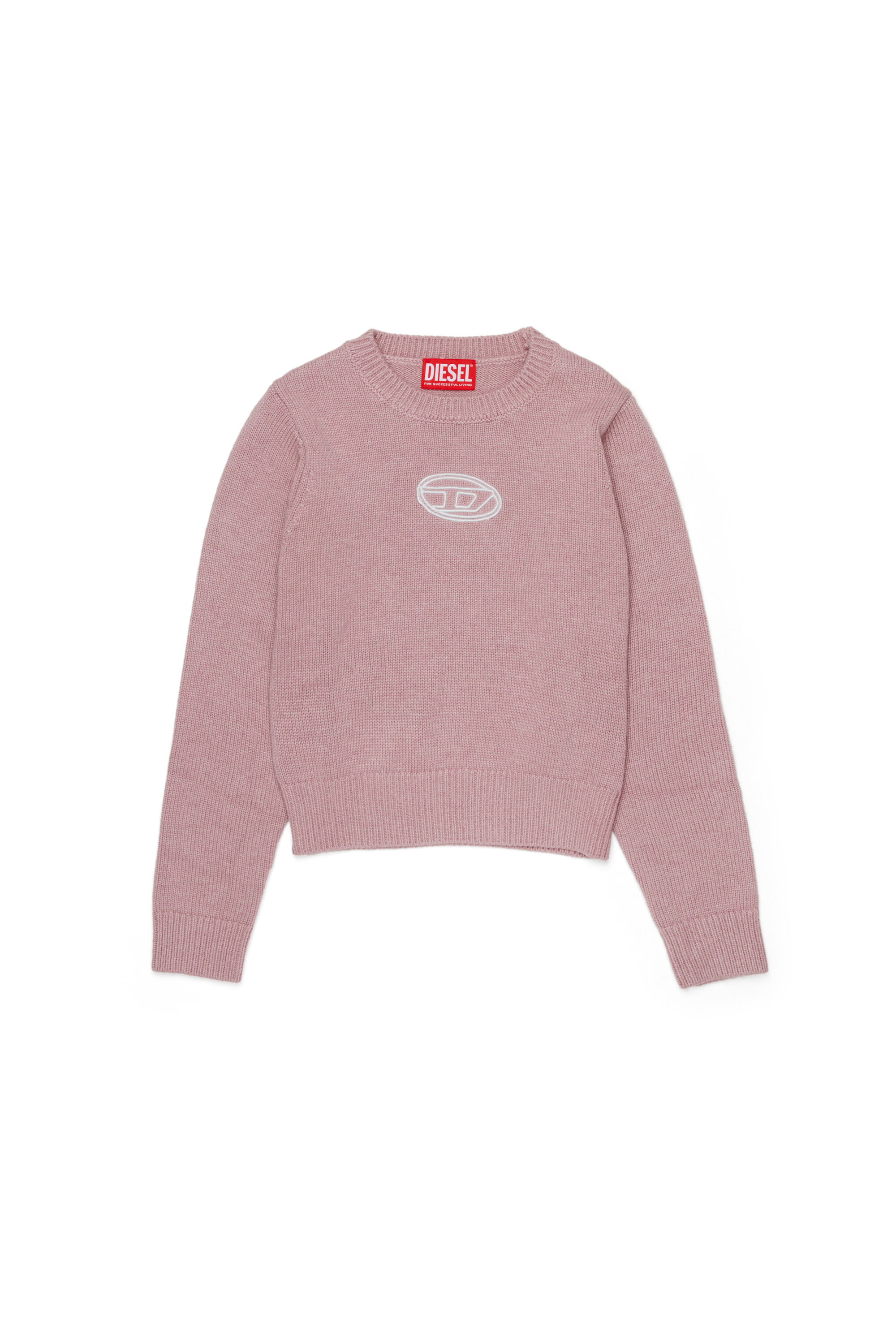 Diesel - KLESSY, Pull en laine mélangée avec logo Femme in Rose - 1