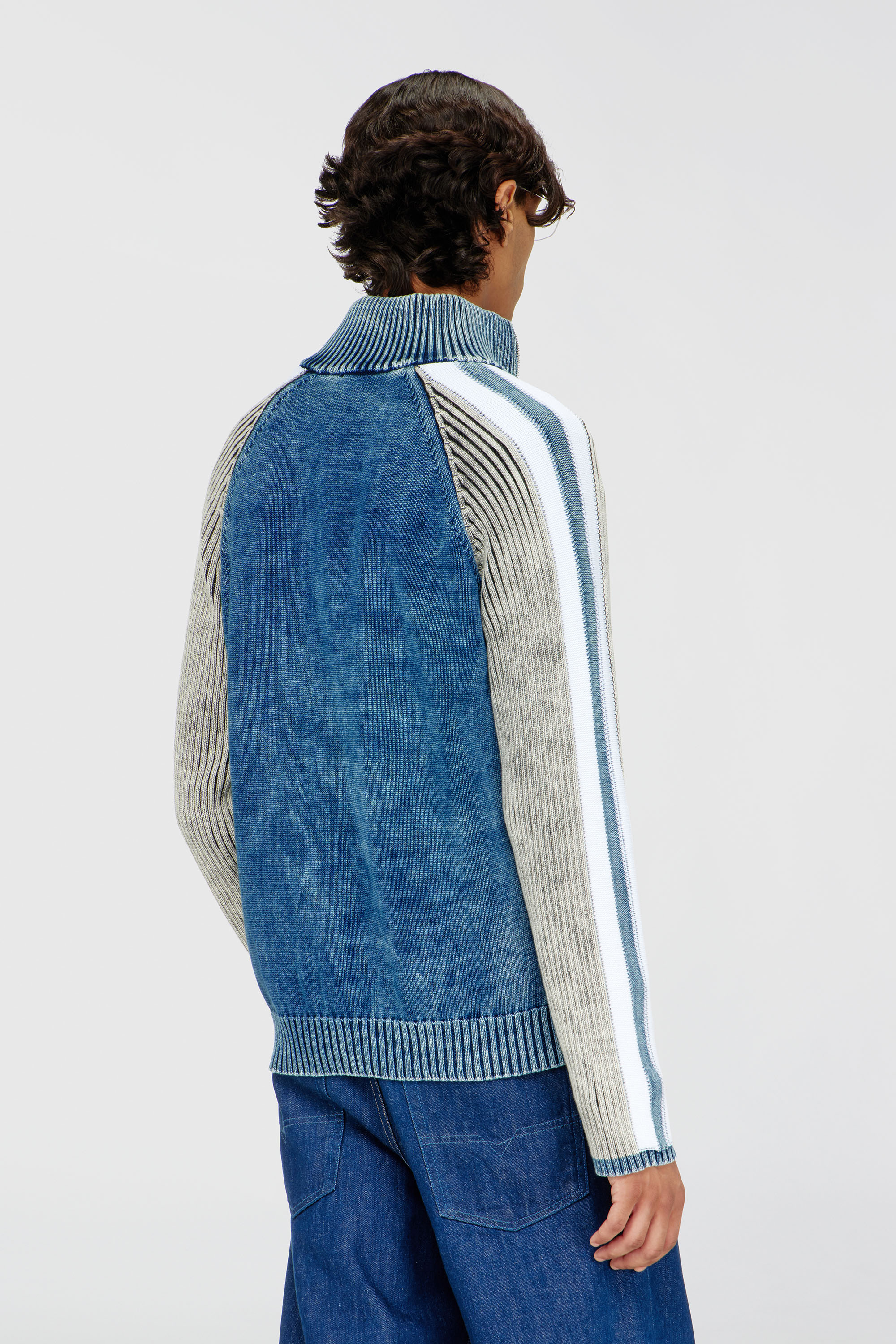 Diesel - K-HERONIMO, Cardigan zipp&eacute; avec bandes sportives Homme in Polychrome - 4