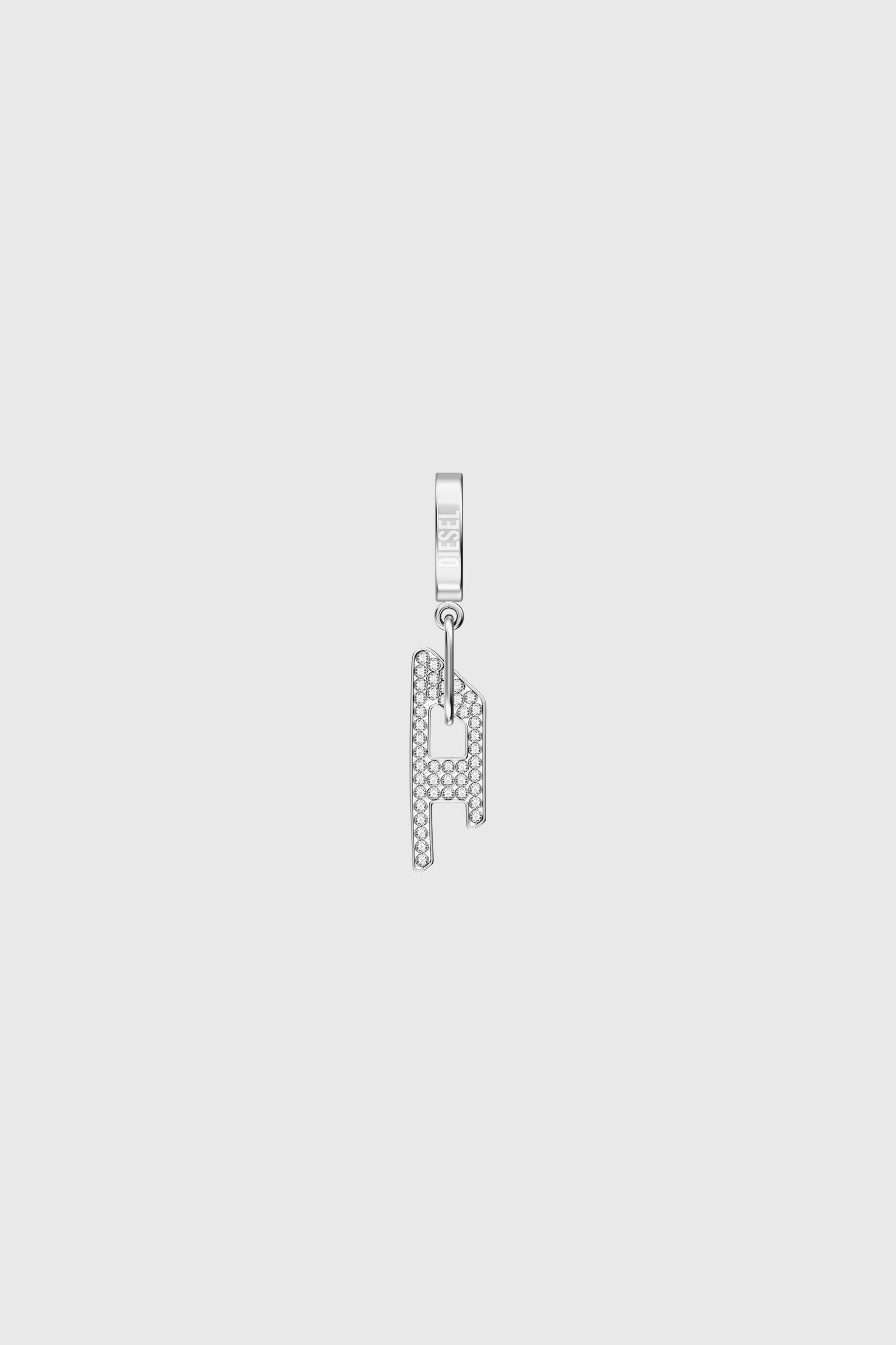Diesel - DX1706040 JEWELLERY, Unisex's Stainless steel glitz D drop earring in Silver - 2