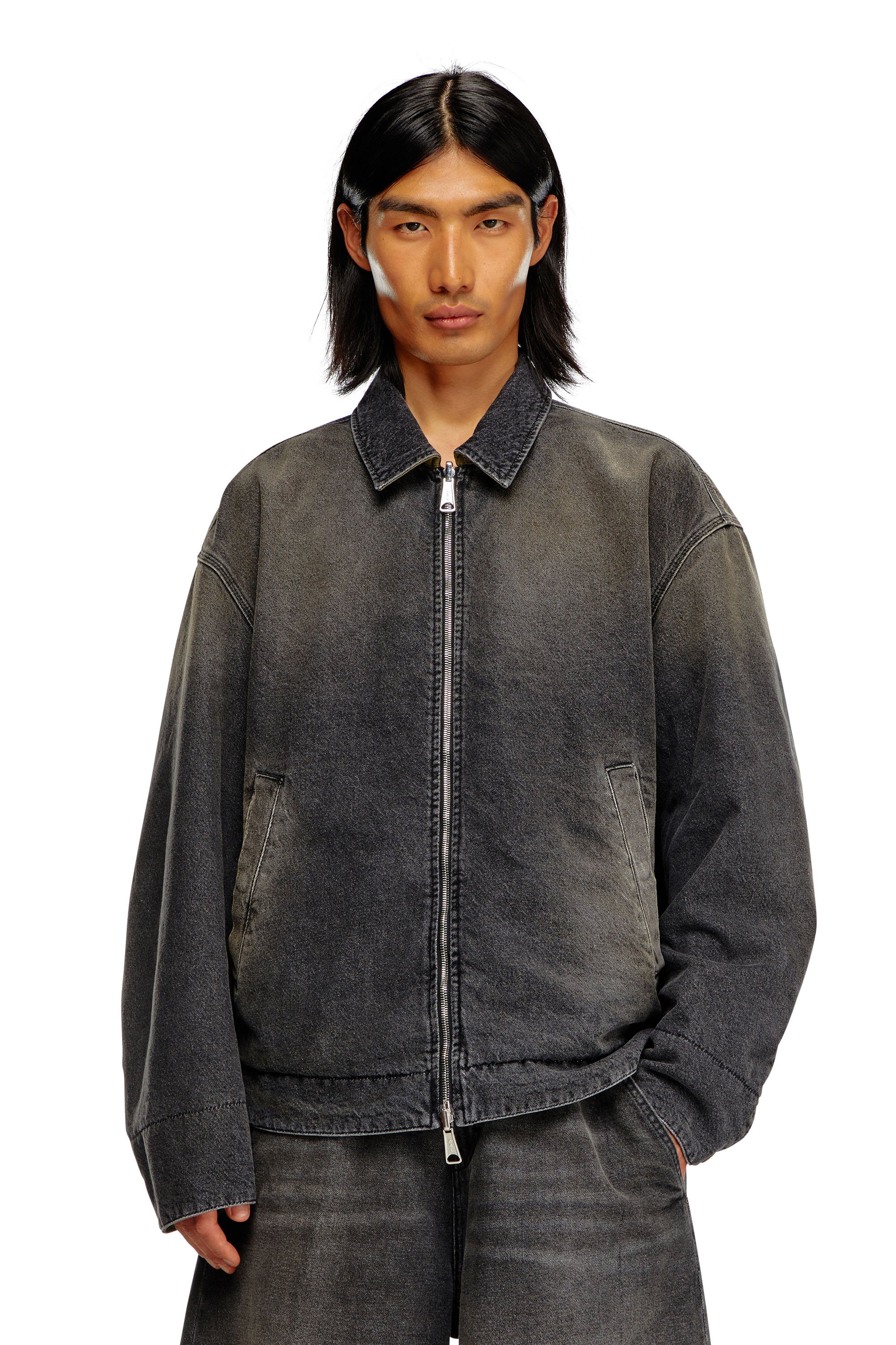 Diesel - D-STACK-S, Veste réversible en denim et nylon Homme in Noir - 6