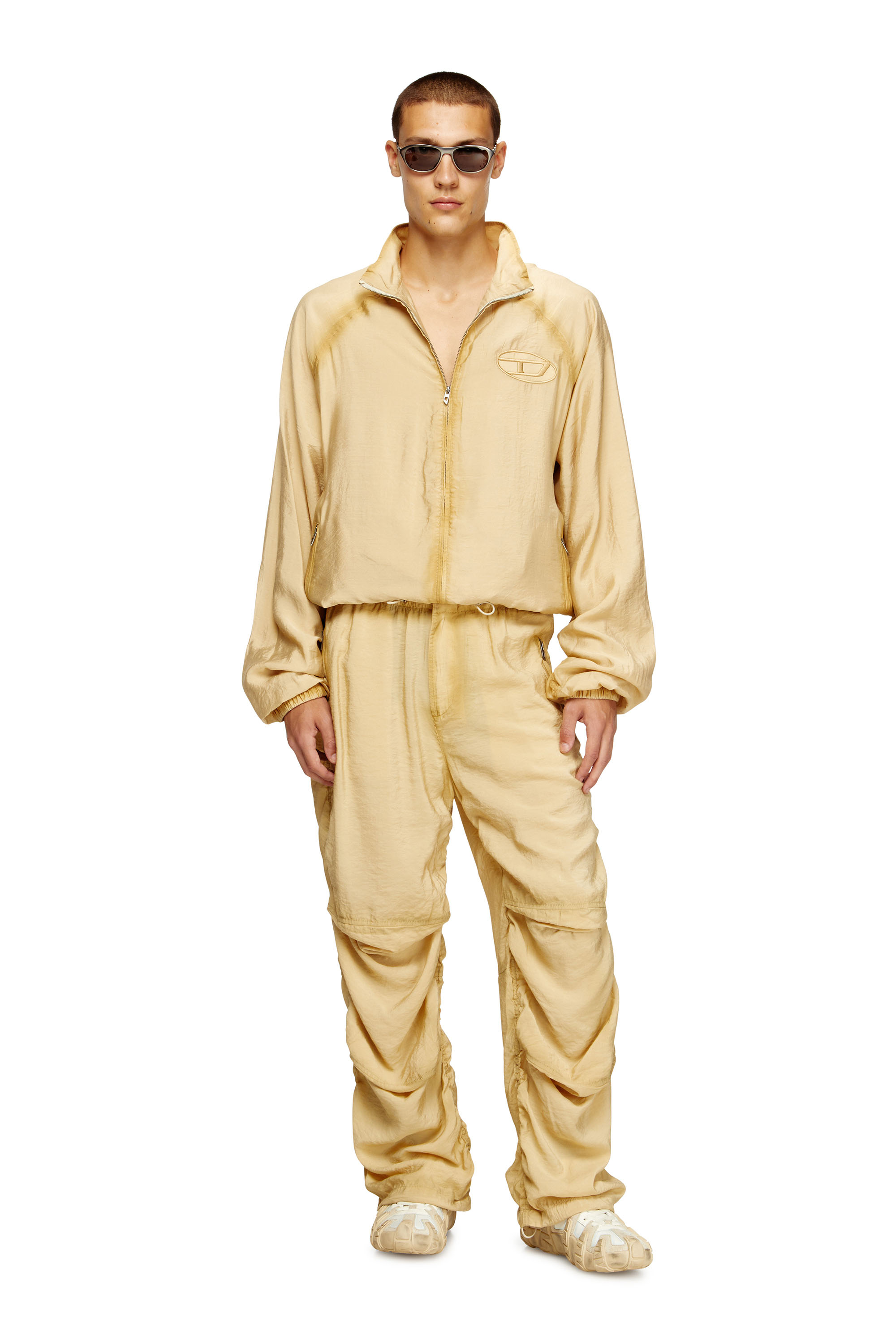 Diesel - J-HENRI-SOUVENIR, Veste de survêtement brodée style souvenir Homme in Beige - 2