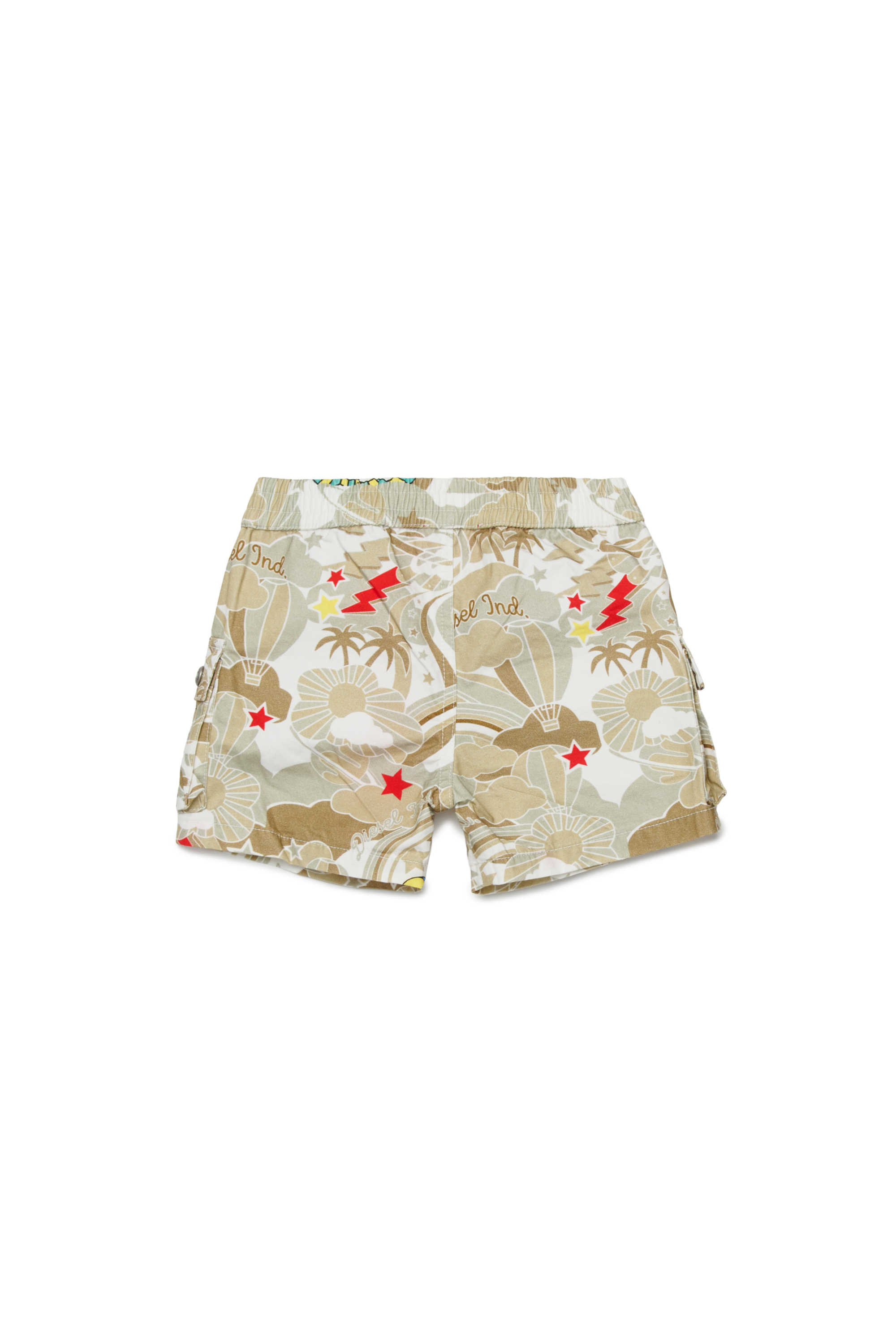 Diesel - PILYSHORTB, Short cargo en coton &agrave; imprim&eacute; int&eacute;gral Homme in Marron - 2