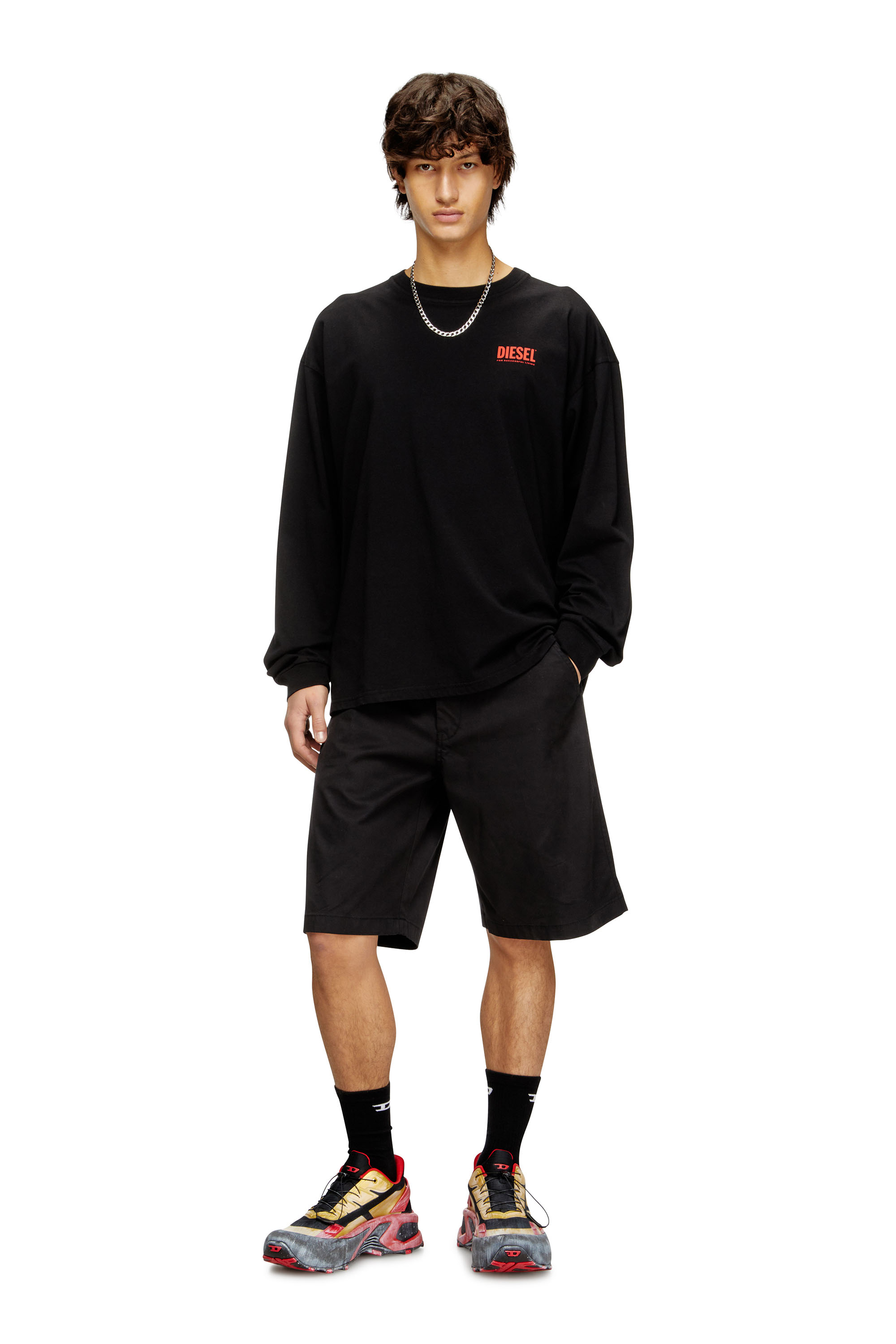 Diesel - T-BOXT-LS-BISK, T-shirt à manches longues décontractée avec logos Diesel Homme in ToBeDefined - 2