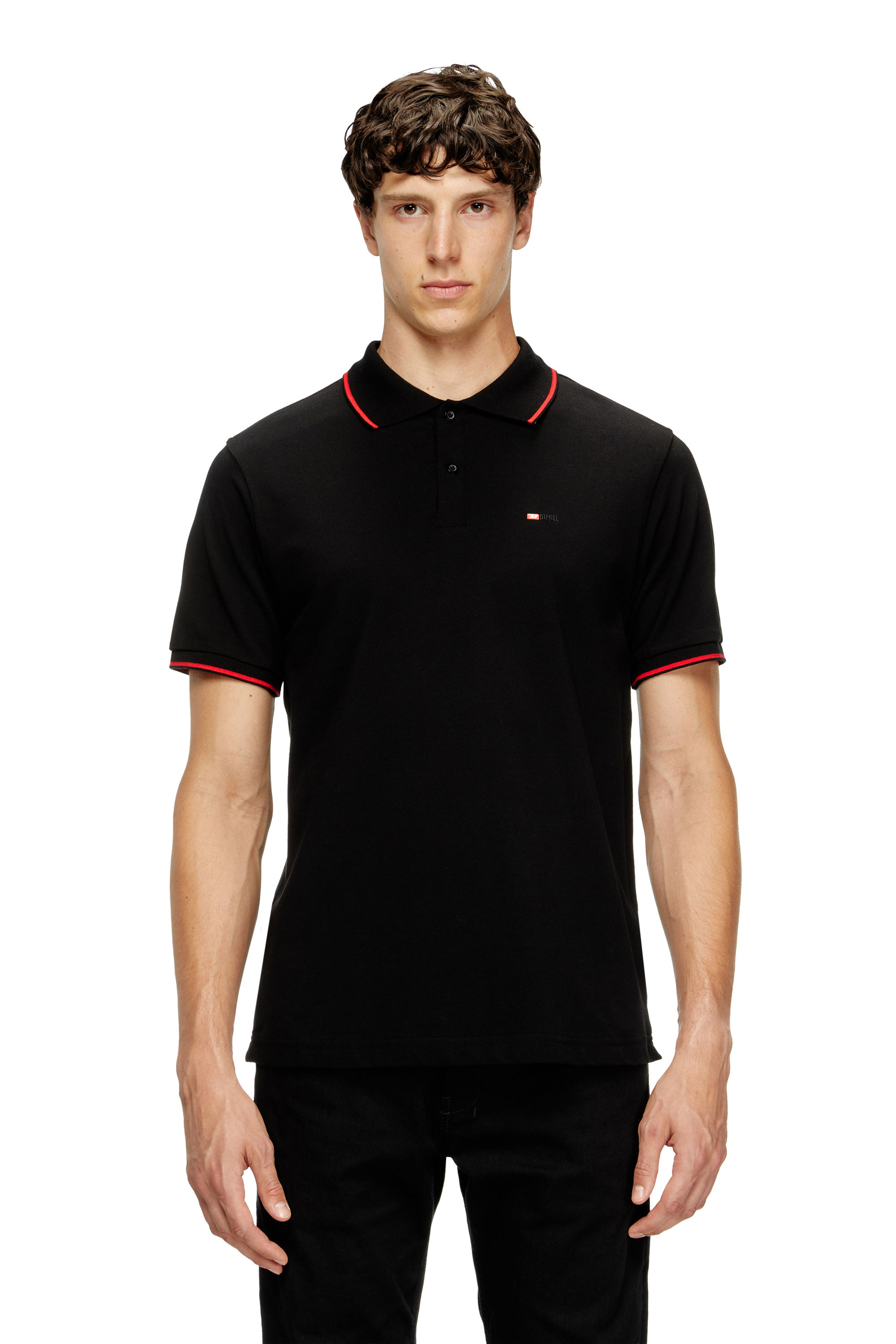 Diesel - T-FERRY-MICRODIV, Polo avec micro broderie Diesel Homme in Noir - 3