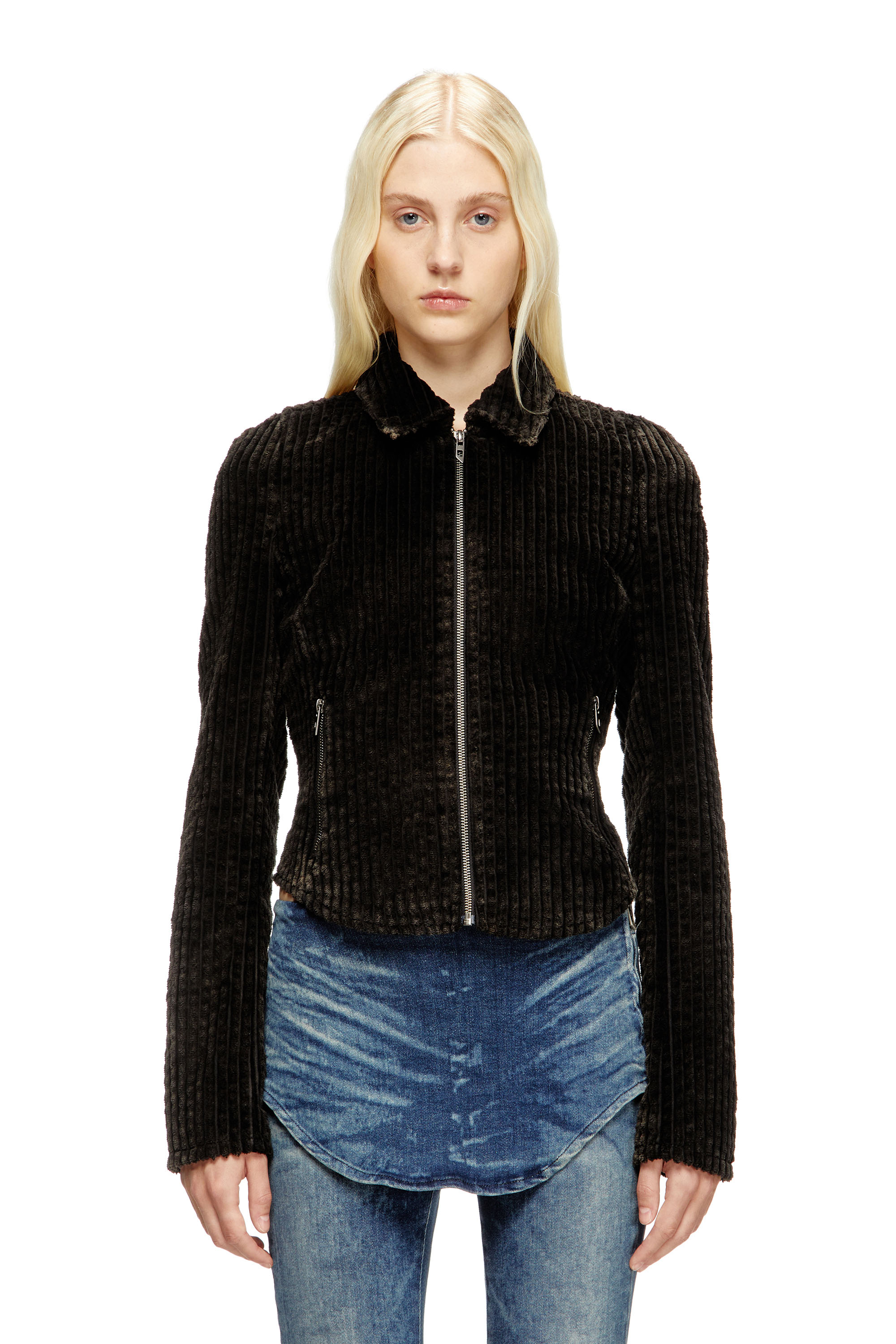 G-ENEA, Brown Diesel - G-ENEA, Woman's Shirt-jacket in cotton corduroy in Brown - 3