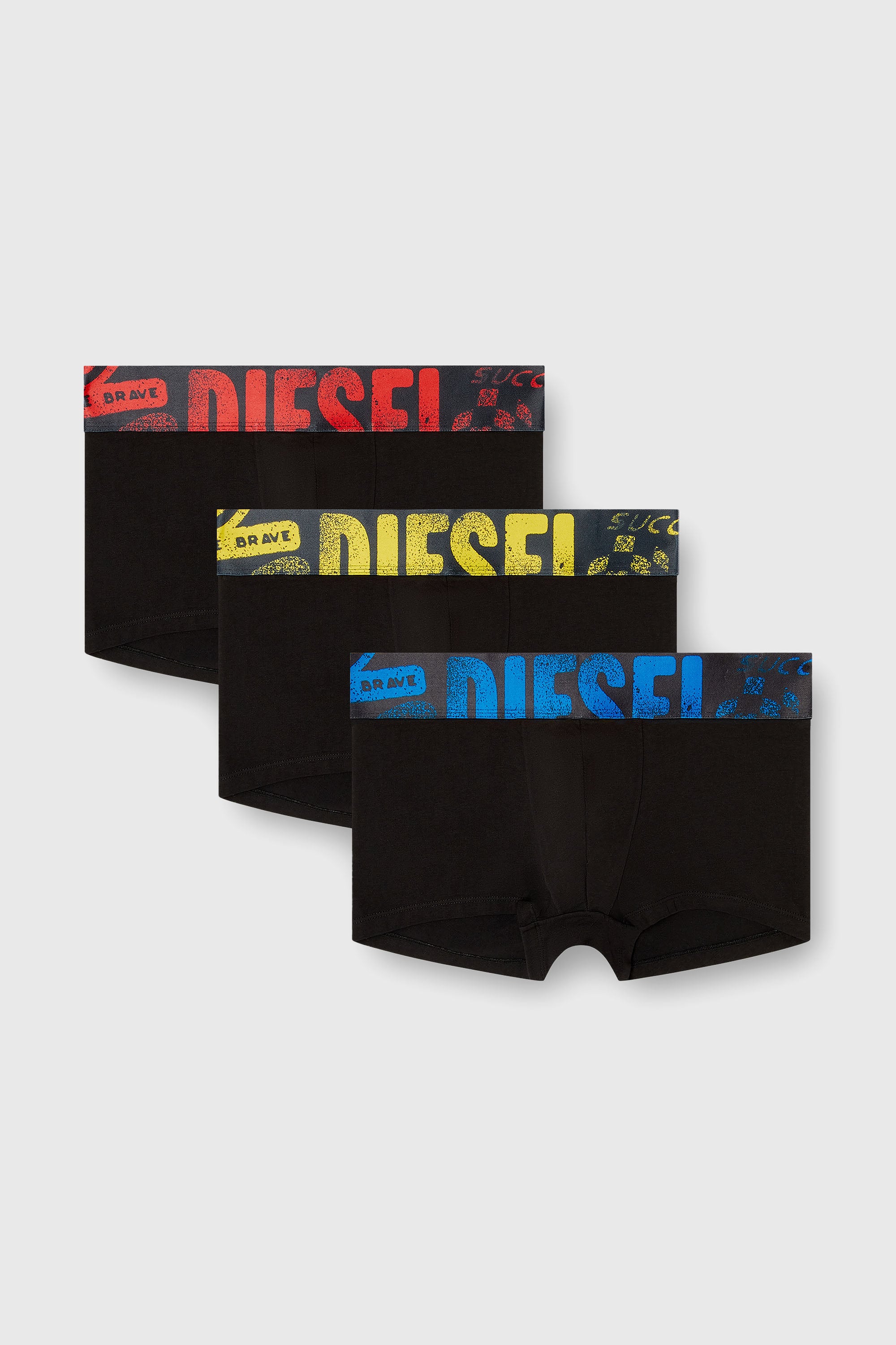 Diesel - UMBX-DAMIENTHREEPACK-5.5EL, Man's Three-pack of trunks with multicoloured logo in Multicolor/Black - 1