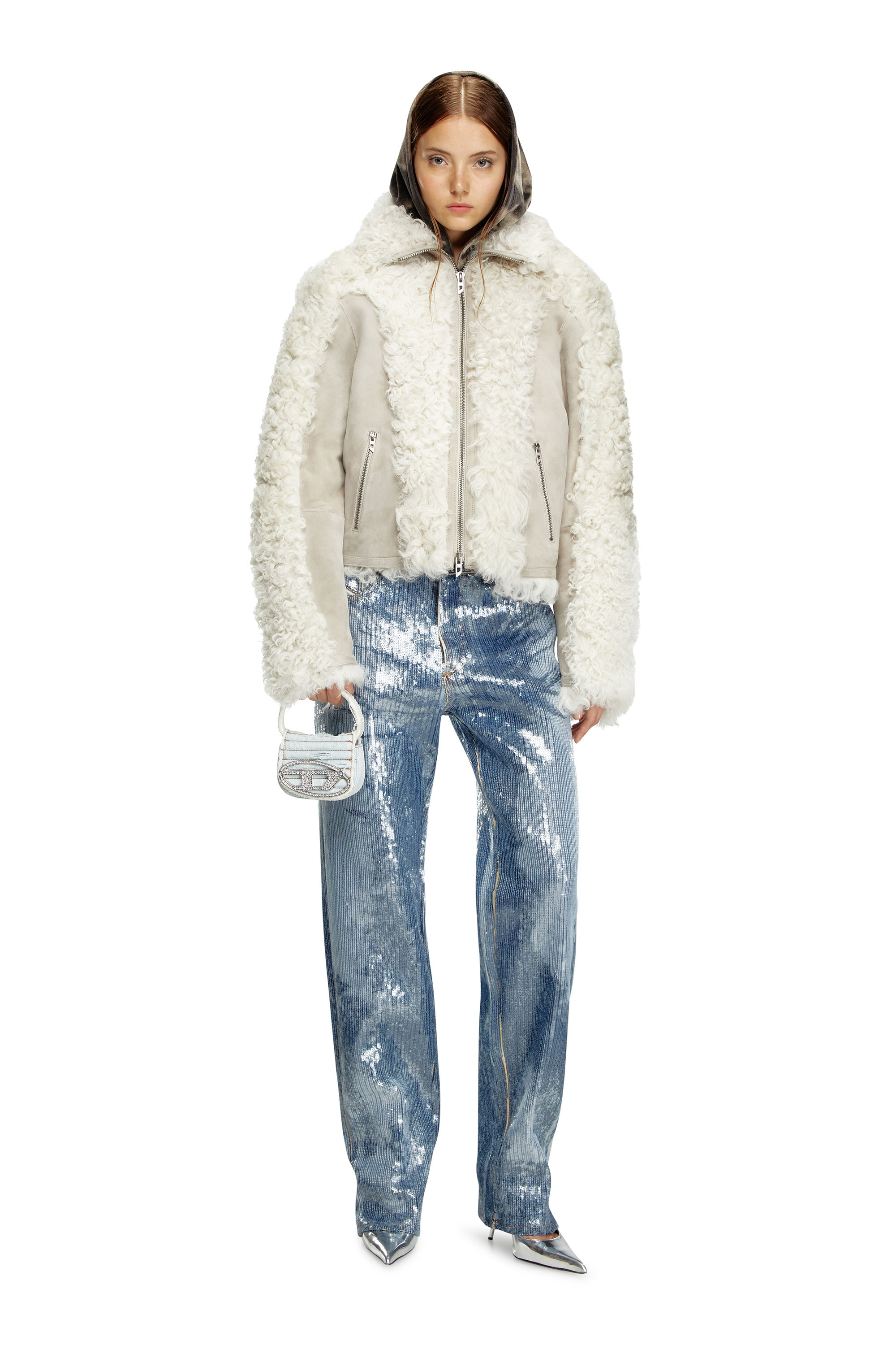 Diesel - 1DR XS, 1DR XS-Mini sac emblématique en denim et cuir Femme in Bleu - 6