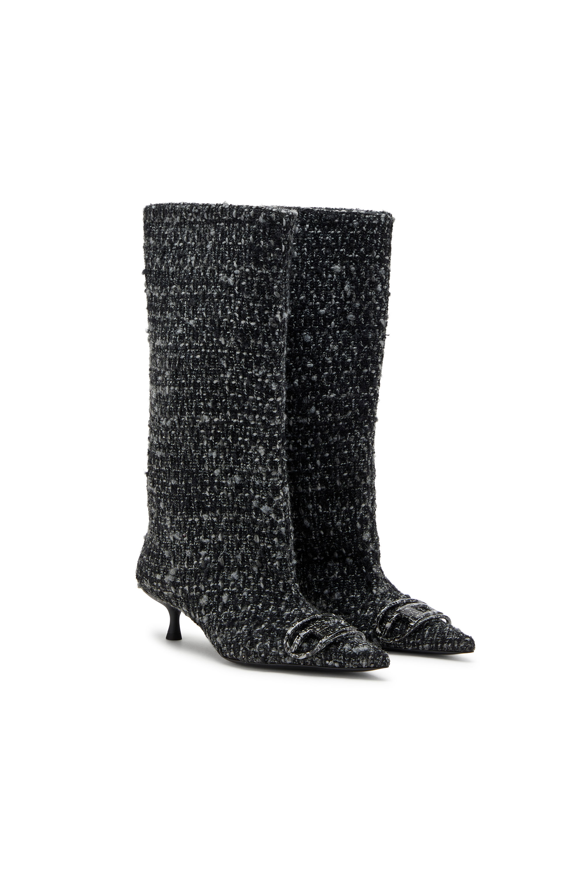 Diesel - D-VENUS 40 KB TUBE, Bottes hauteur genou en bouclé Femme in Noir - 2